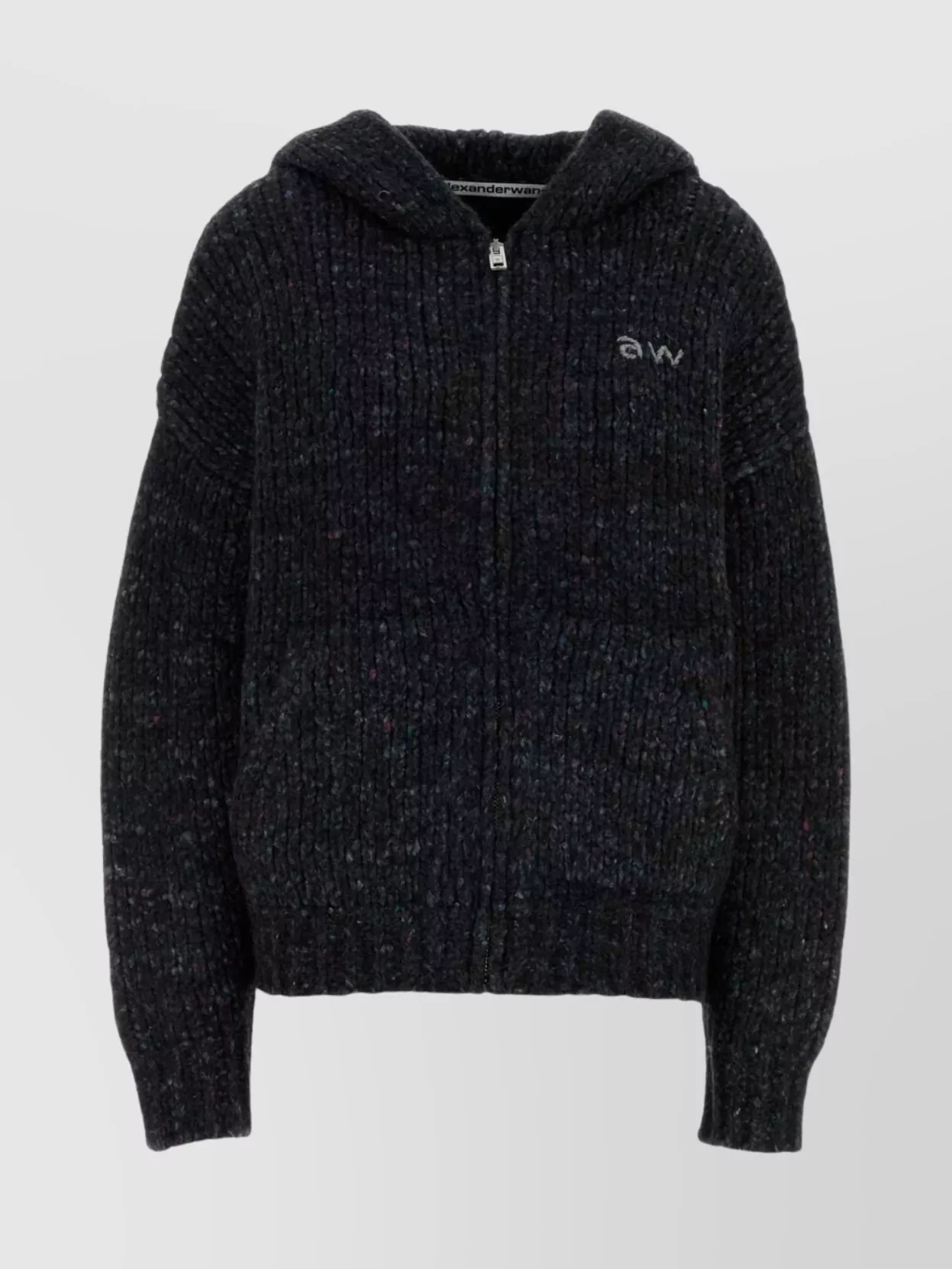 Alexander Wang Oversized Hooded Sweatshirt In Wool Blend In Blue