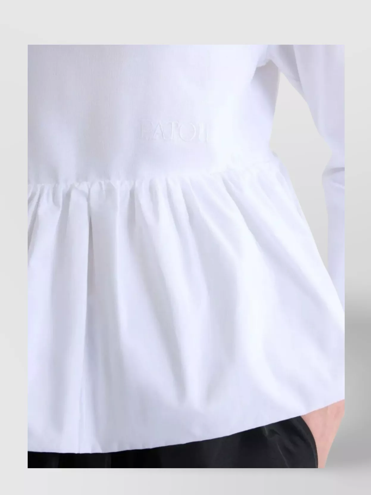 Patou Organic Cotton Faille Peplum T-Shirt With Ruffle Hem