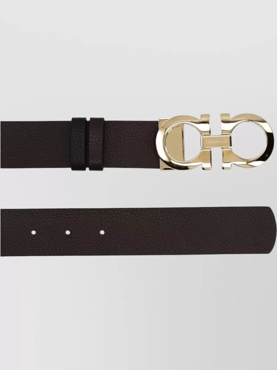 Ferragamo Belt Adjustable Length Textured Finish Design