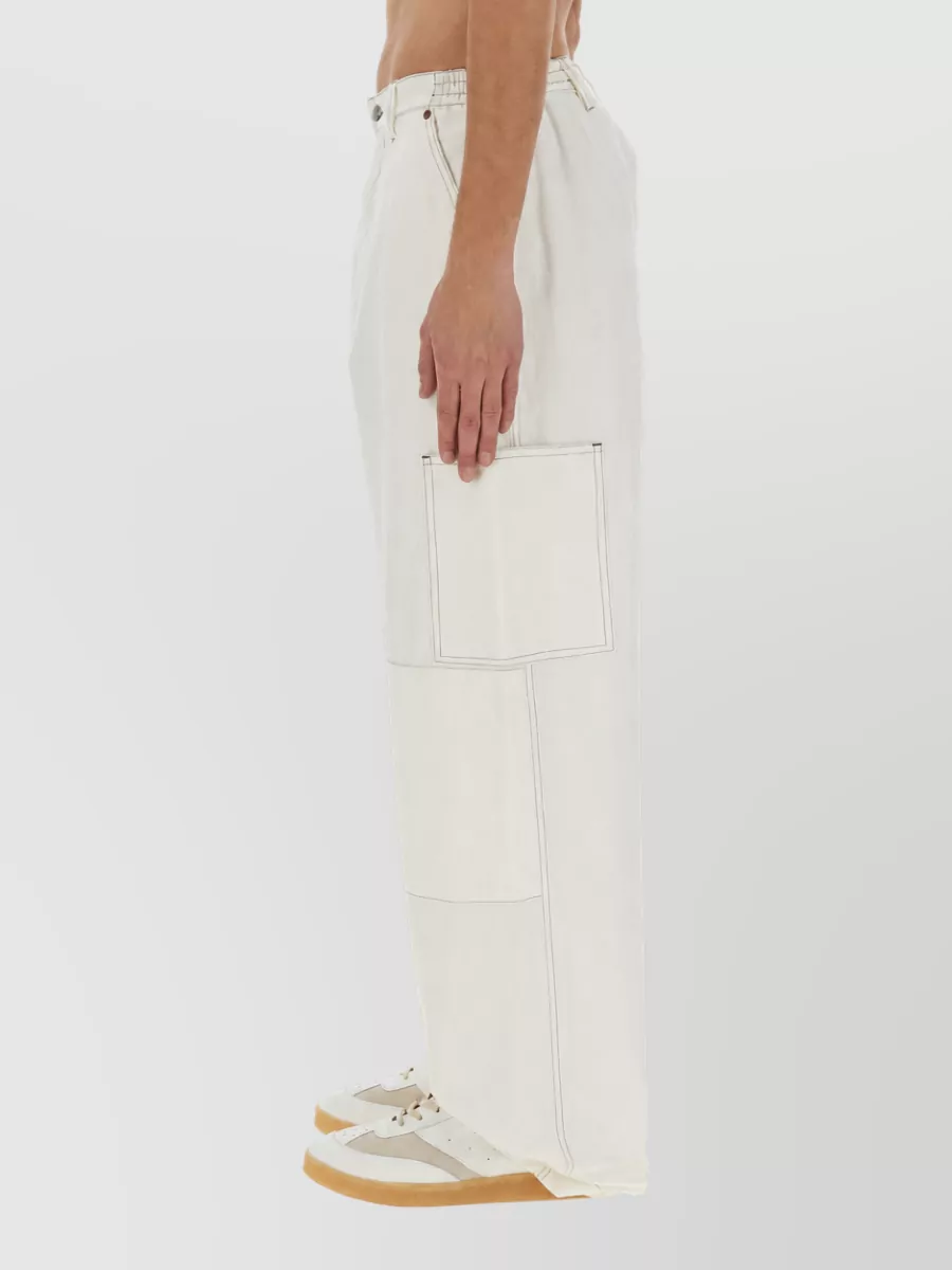 Mm6 Maison Margiela Cotton Wide-Leg Trousers