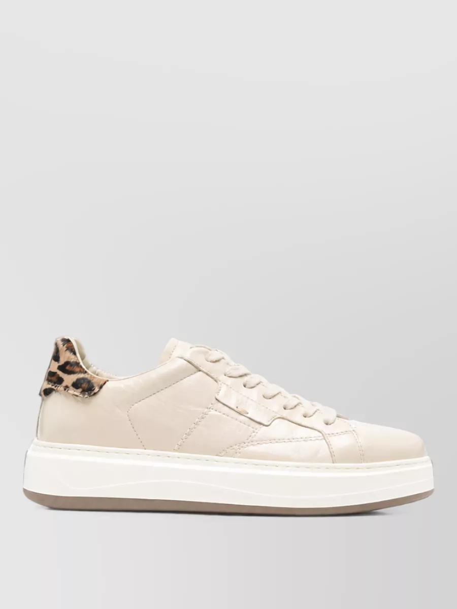 Woolrich Leopard-Print Leather Lace-Up Sneakers