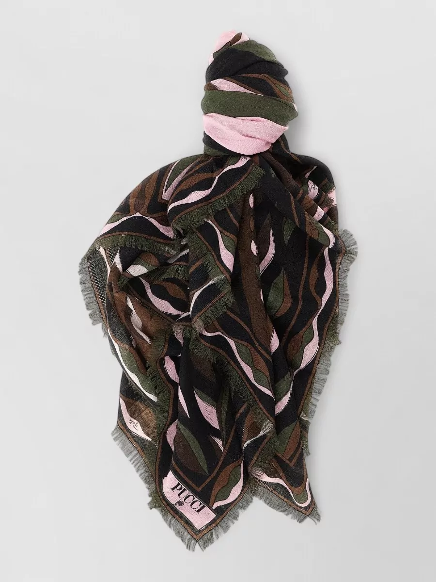Pucci silk wool dune printed scarf