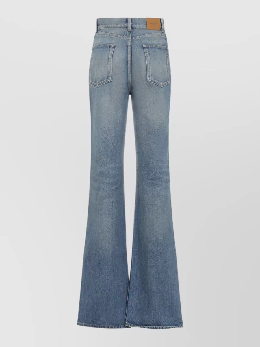 Saint Laurent Cotton High-Rise Flared Jeans