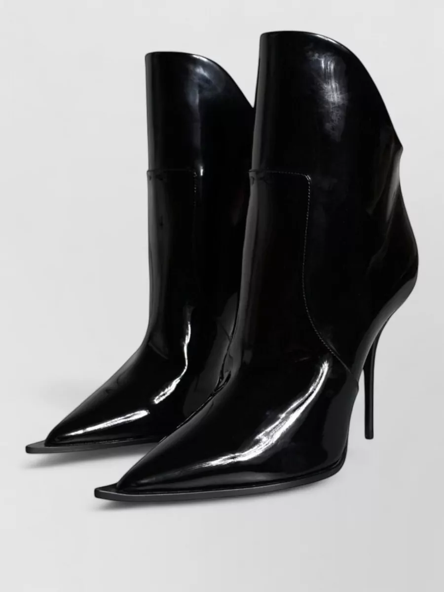 Dolce&Gabbana Patent Leather Pointed Ankle Boots