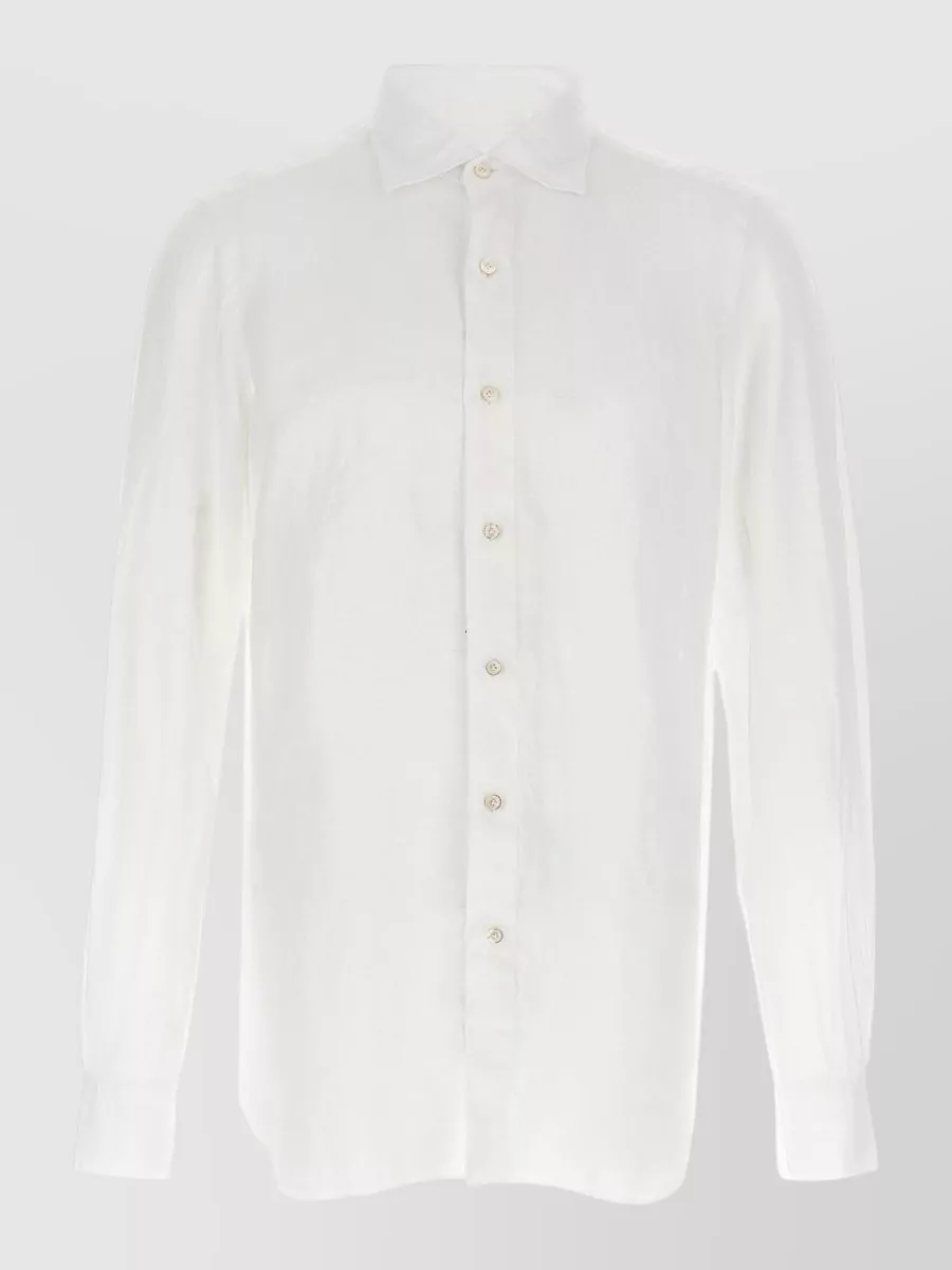 Finamore linen long-sleeve shirt