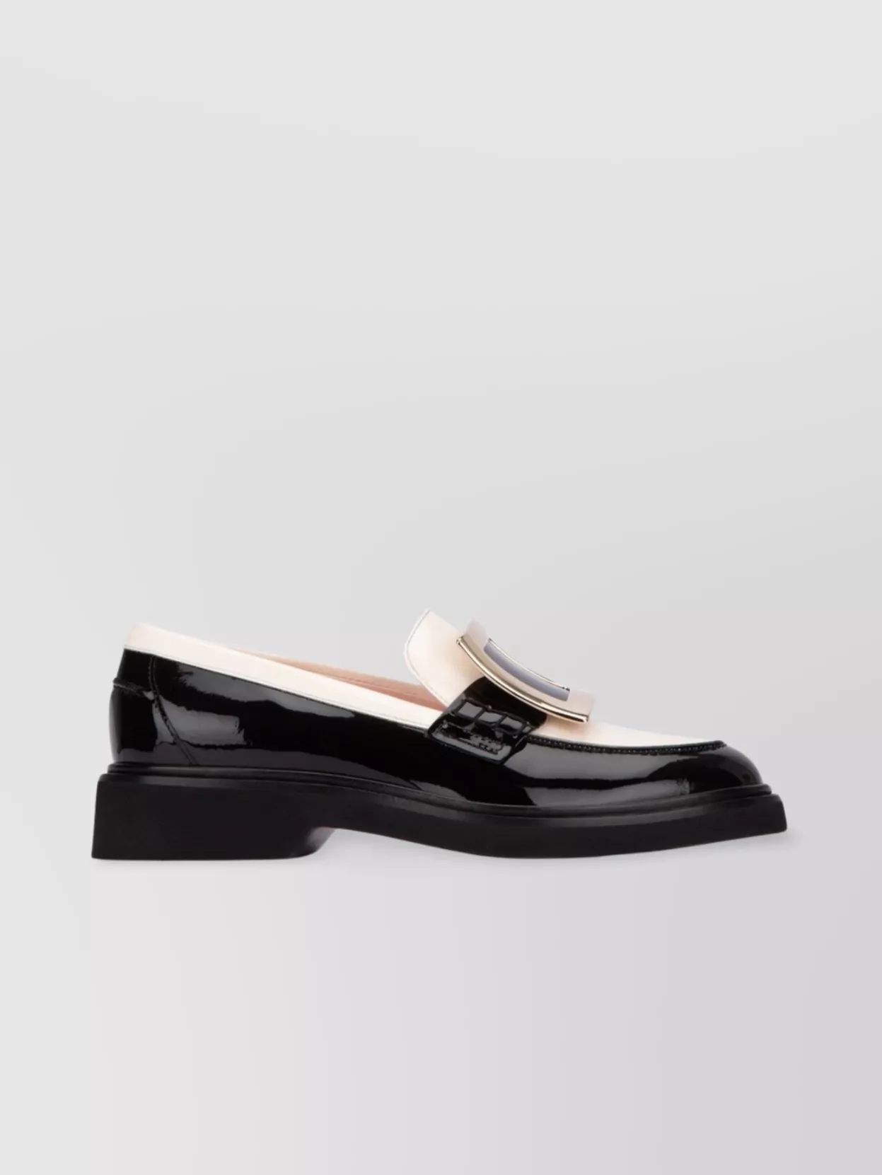 Shop Roger Vivier Chunky Sole Round Toe Loafers In Black
