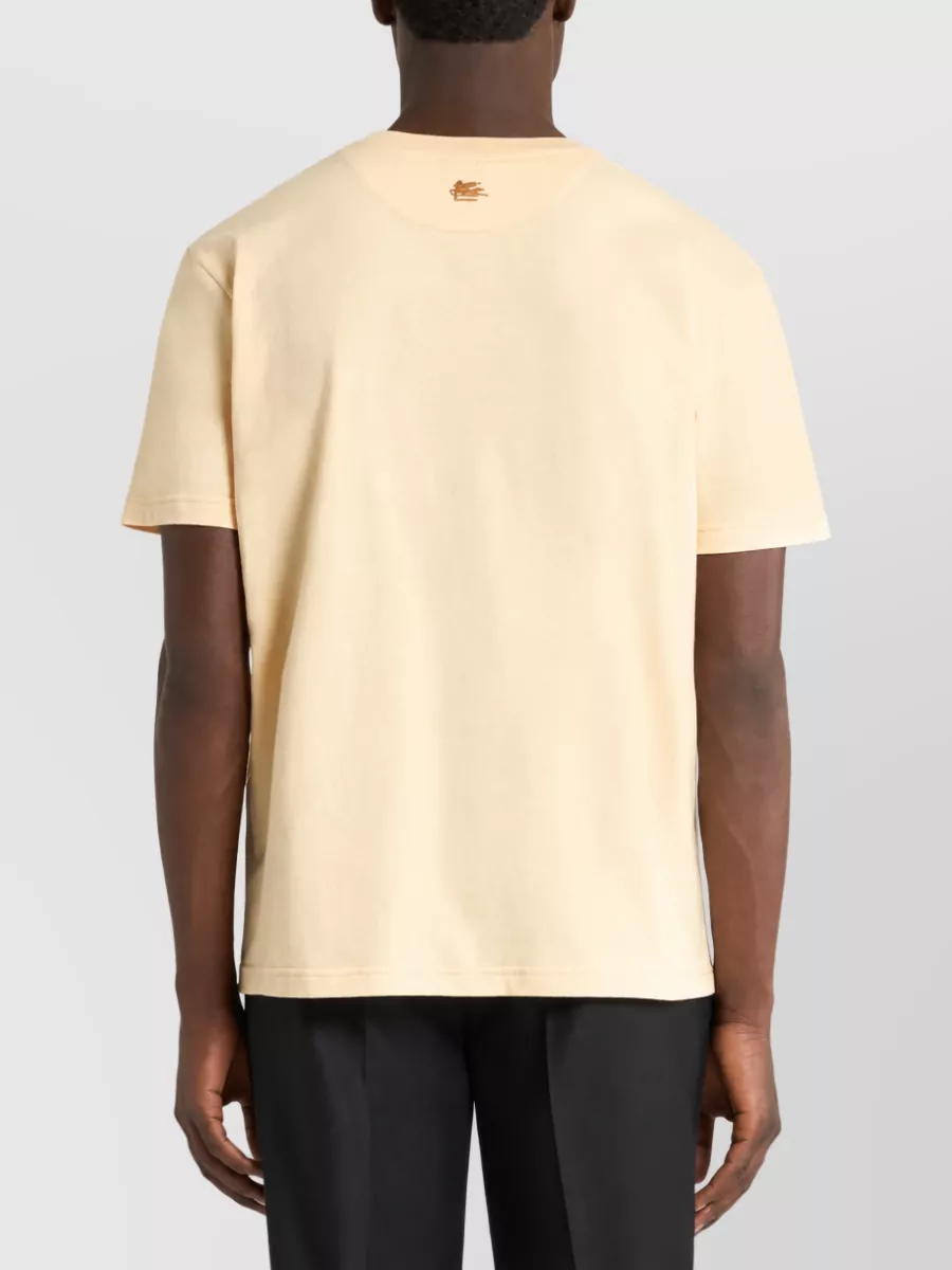 Etro Giraffe Print Cotton Jersey Short Sleeve T-Shirt