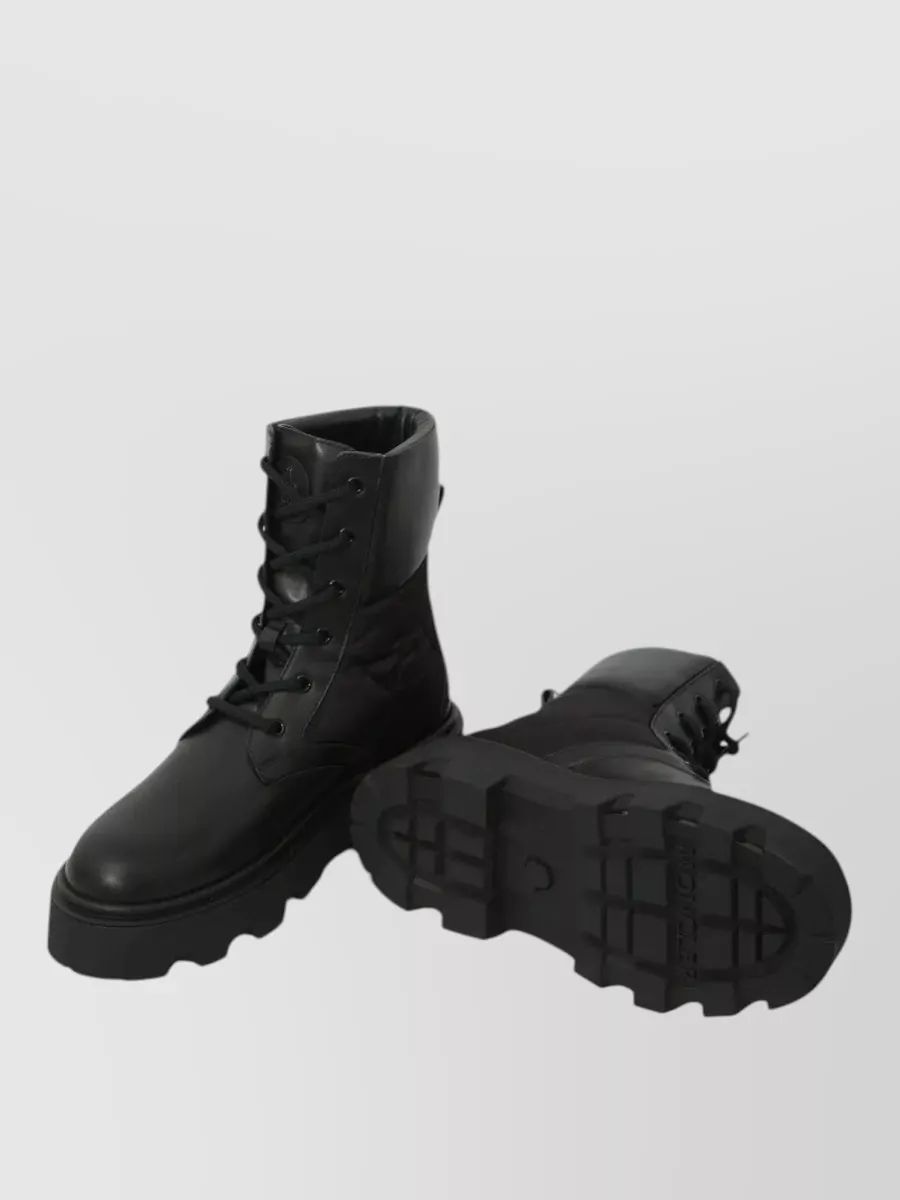 Moncler Leather Quilted Ankle Boots