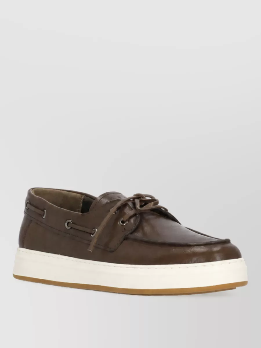 Hogan leather boat shoes