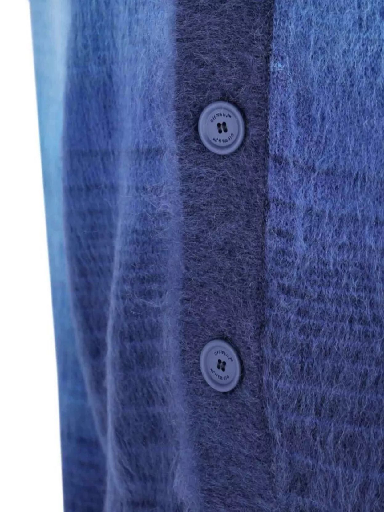 Off-White Gradient Crewneck Sweater With Ribbed Cuffs And Hem
