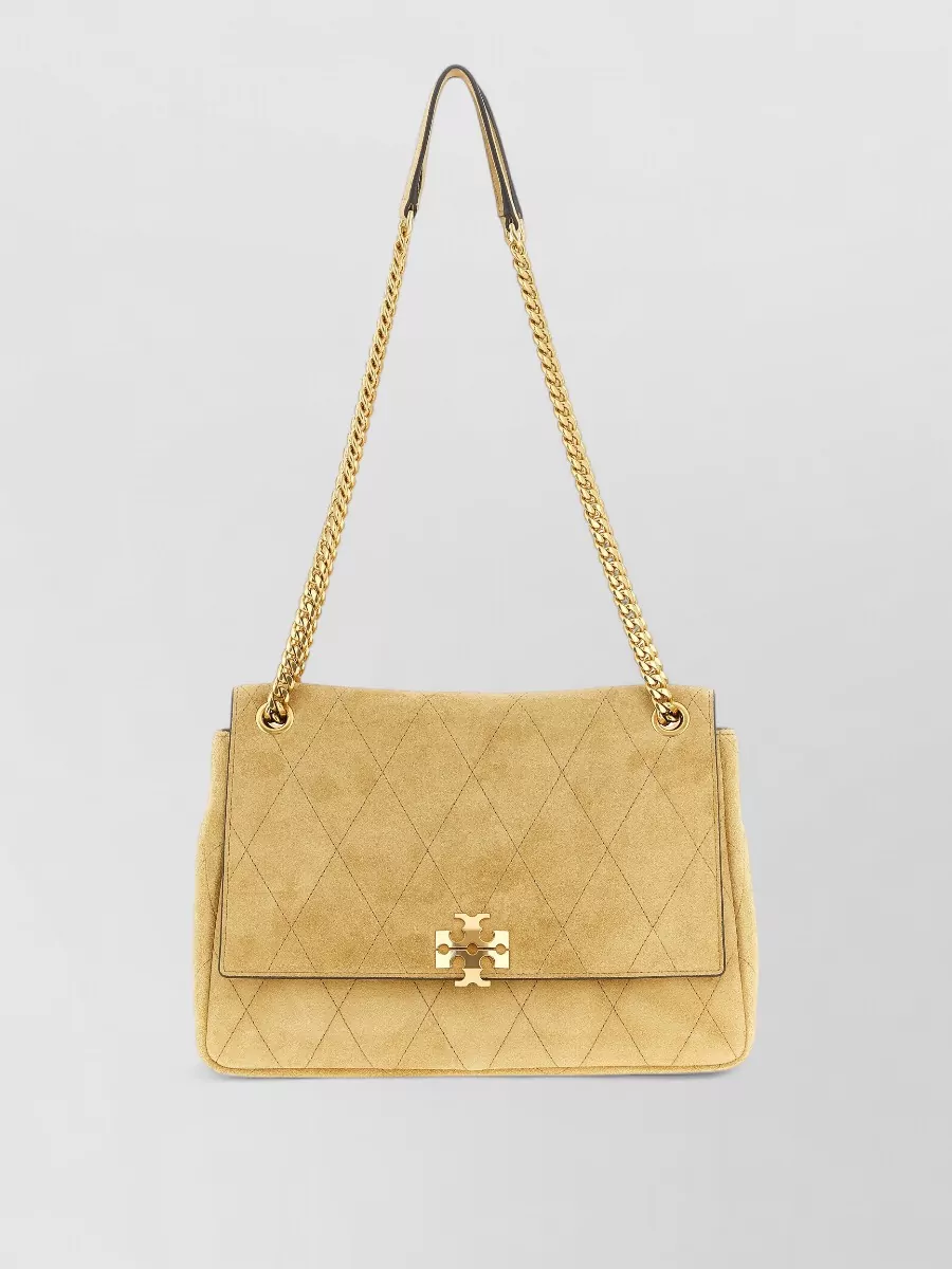 Tory Burch medium suede quilted shoulder bag