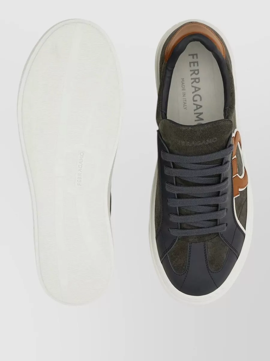Ferragamo Leather Lace-Up Sneakers