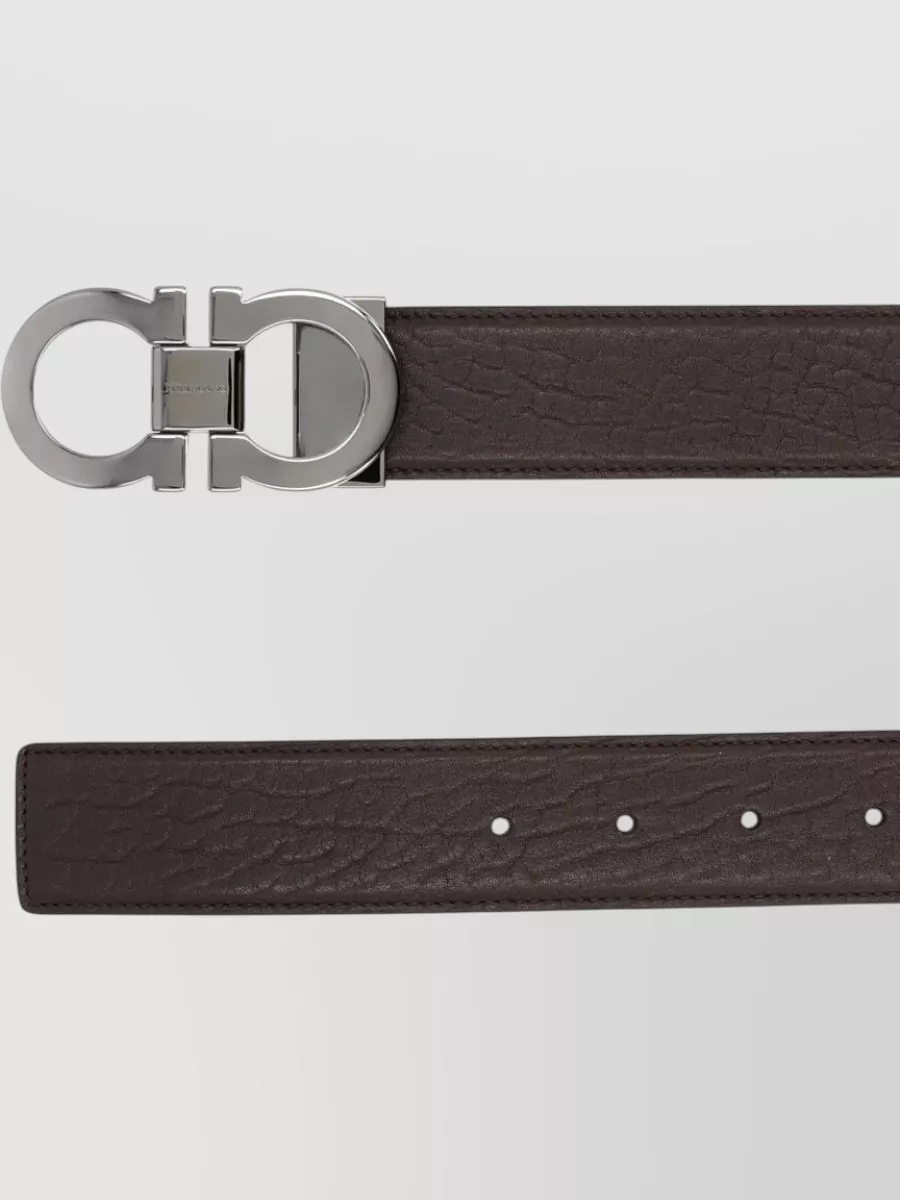 Ferragamo Belt Adjustable Length Textured Finish Design