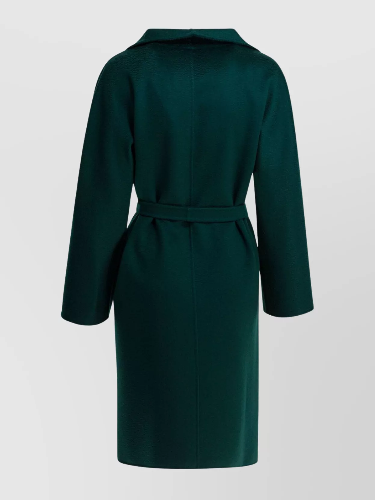 Max Mara Midi Coat With Belted Waist And Pockets In Green