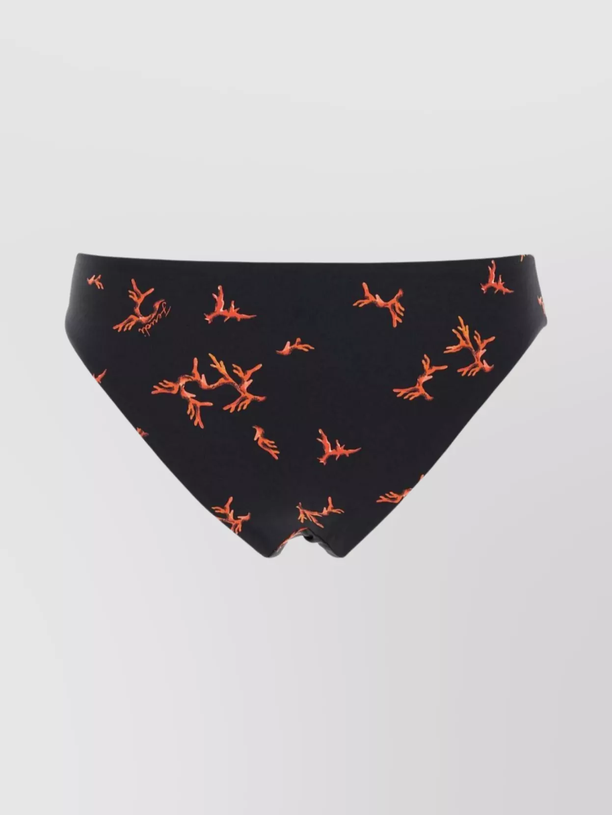 Fendi High Leg Printed Bikini Bottom In Black