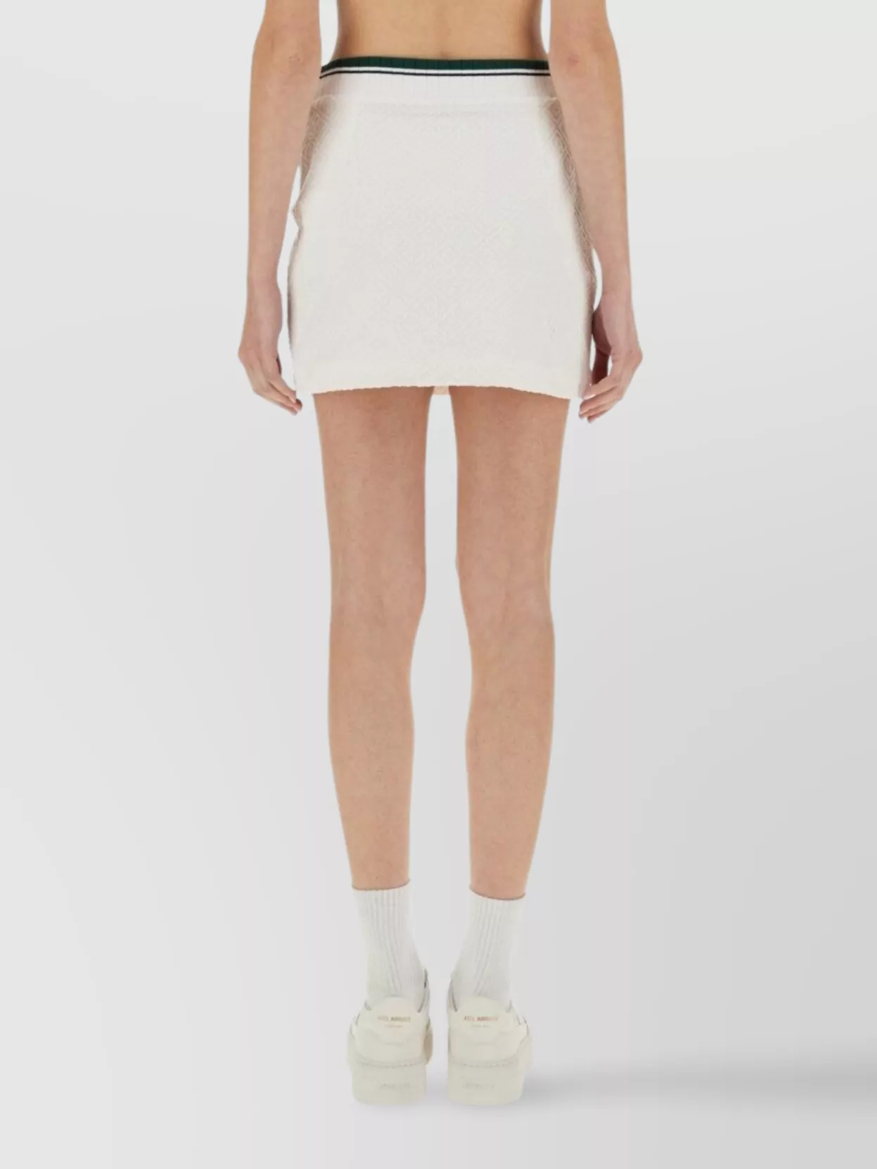 Casablanca Textured Knit Miniskirt Contrast Trim