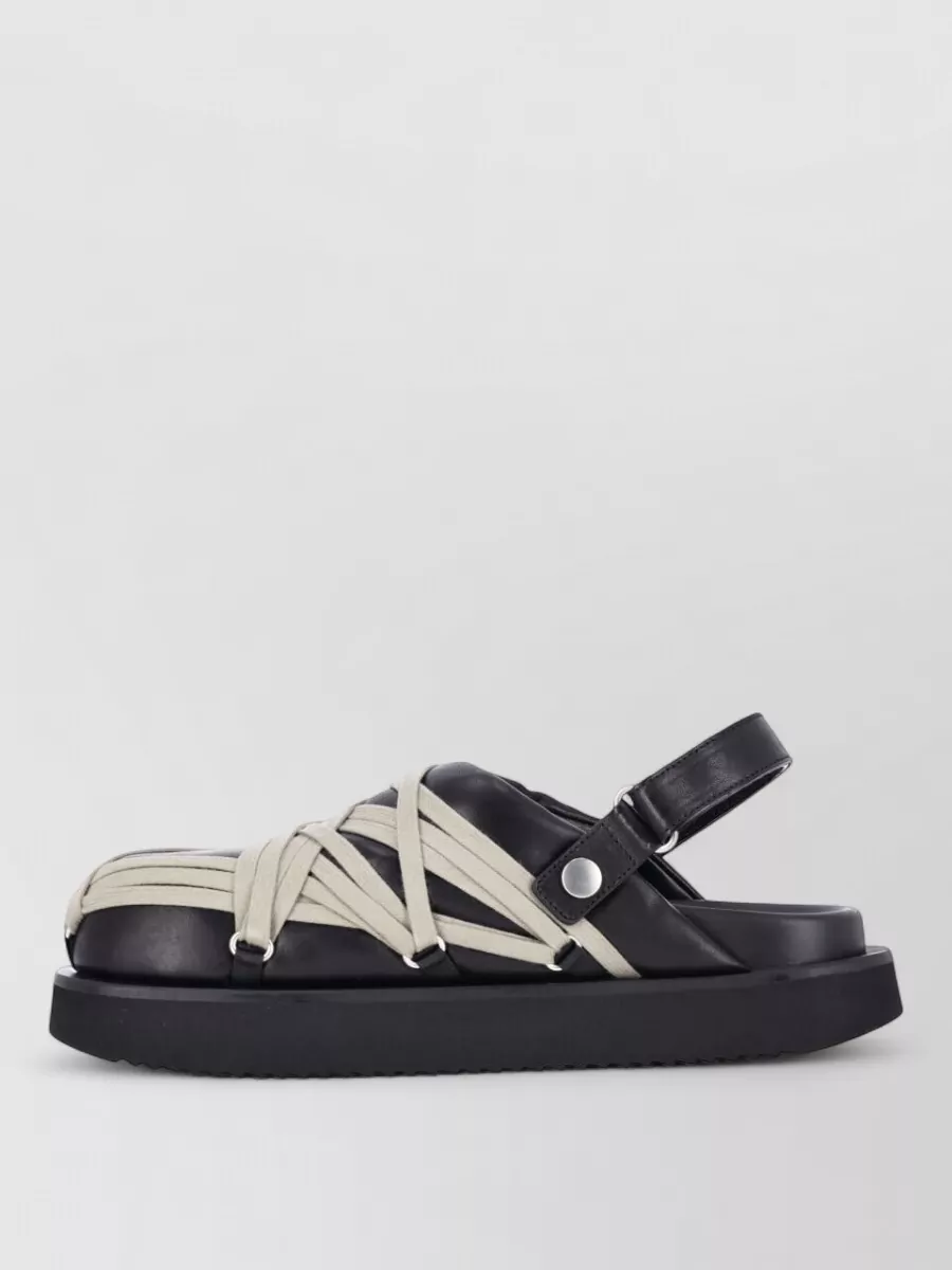 Rick Owens Leather Platform Mules