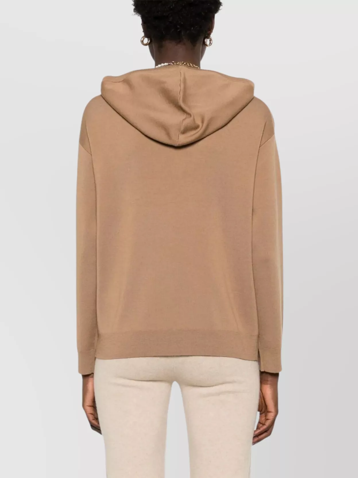 Max Mara Hooded Sweatshirt With Drawstring And Graphic Detail In Orange