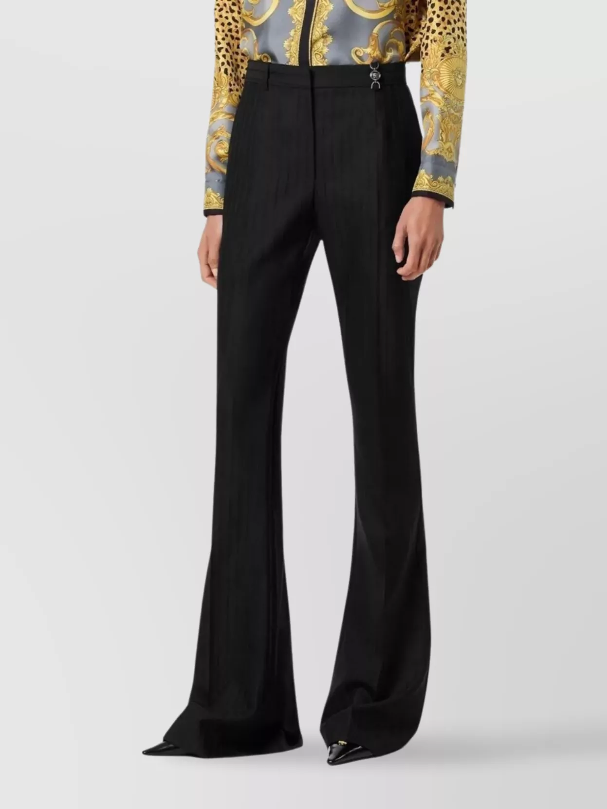 Versace Casual Trousers With Pinstripes And Pockets