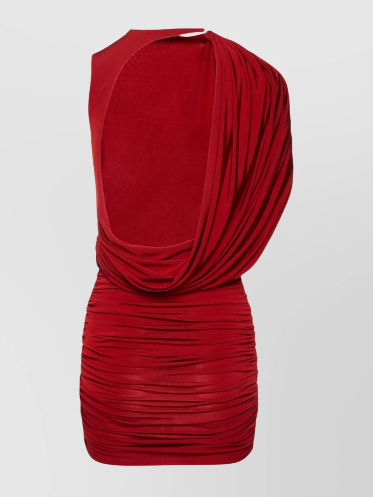 Magda Butrym Draped Asymmetric One-shoulder Mini Dress In Red