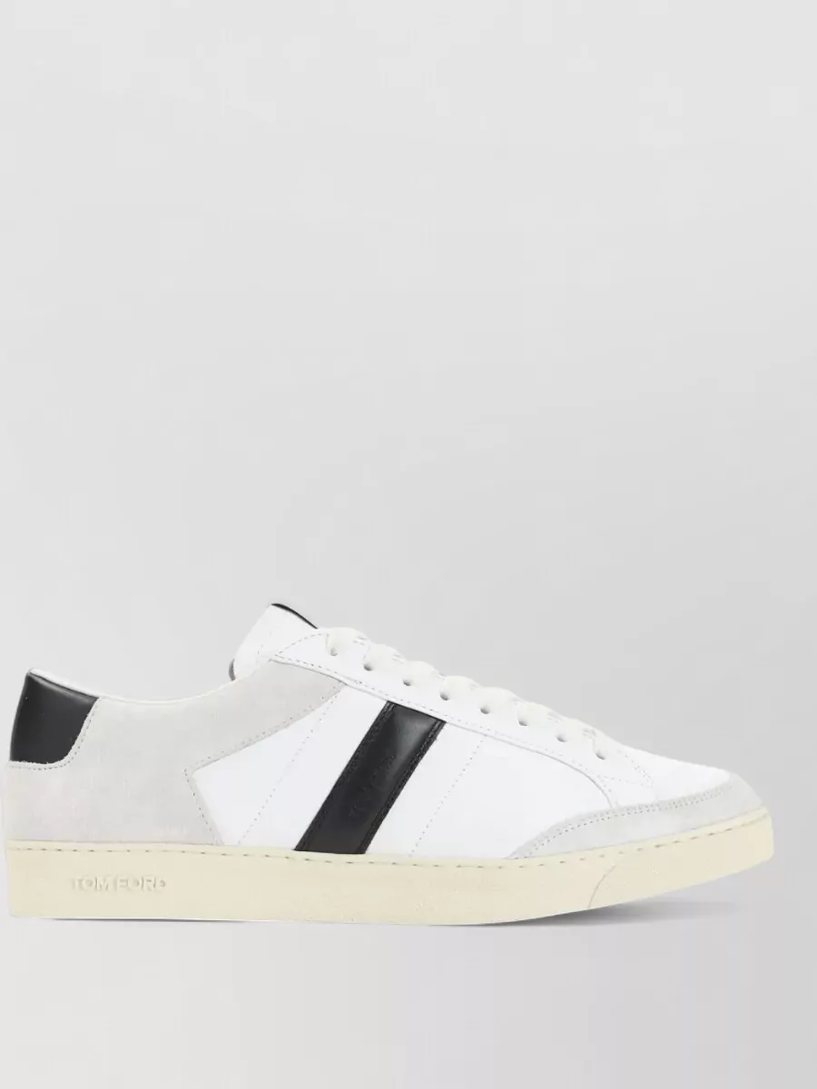 Tom Ford Grain Leather Suede Low Top Sneakers
