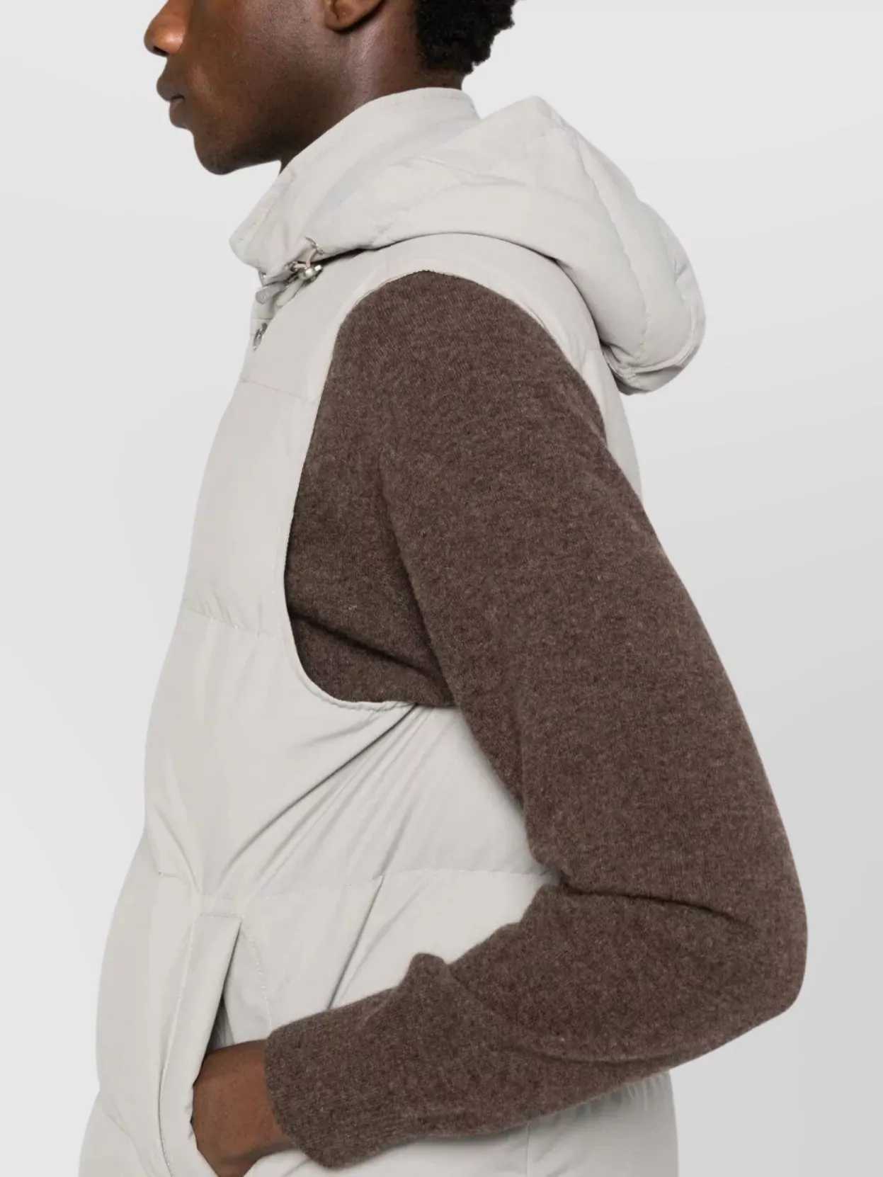 Eleventy Hooded Padded Sleeveless Vest