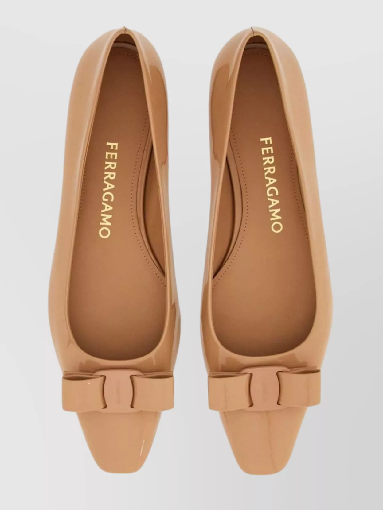 Ferragamo Leather Ballet Flats Bow Detail