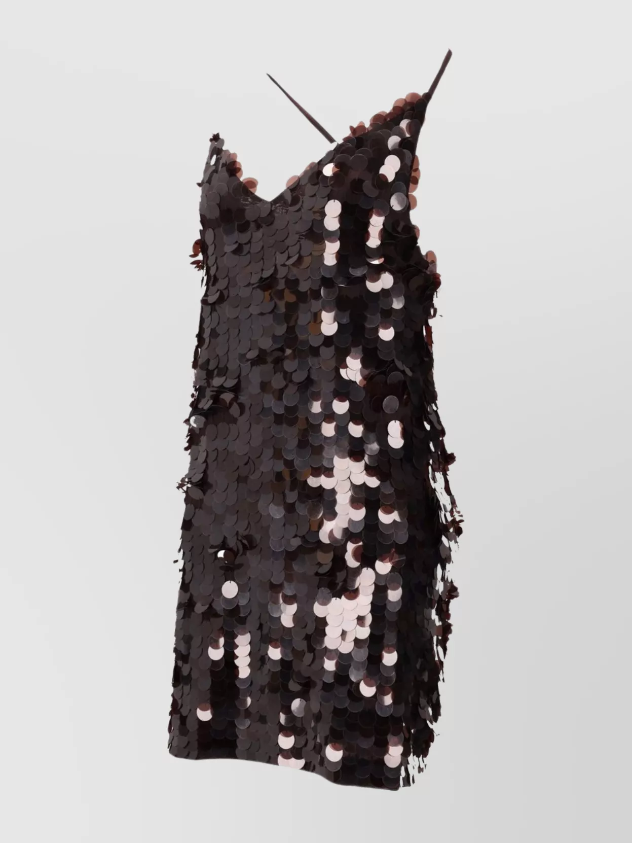 Parosh Backless Sequin Sleeveless Dress With Spaghetti Straps