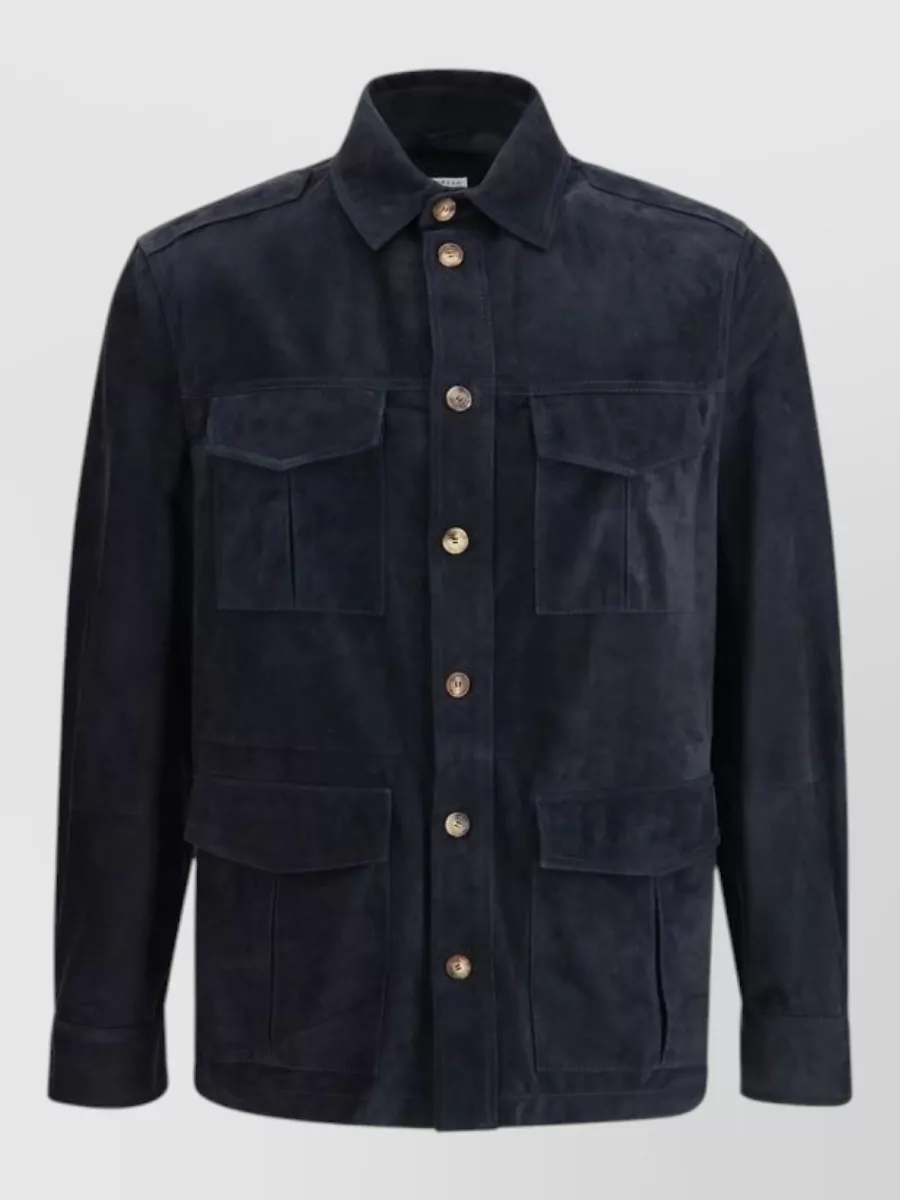 Brunello Cucinelli Suede leather shirt jacket