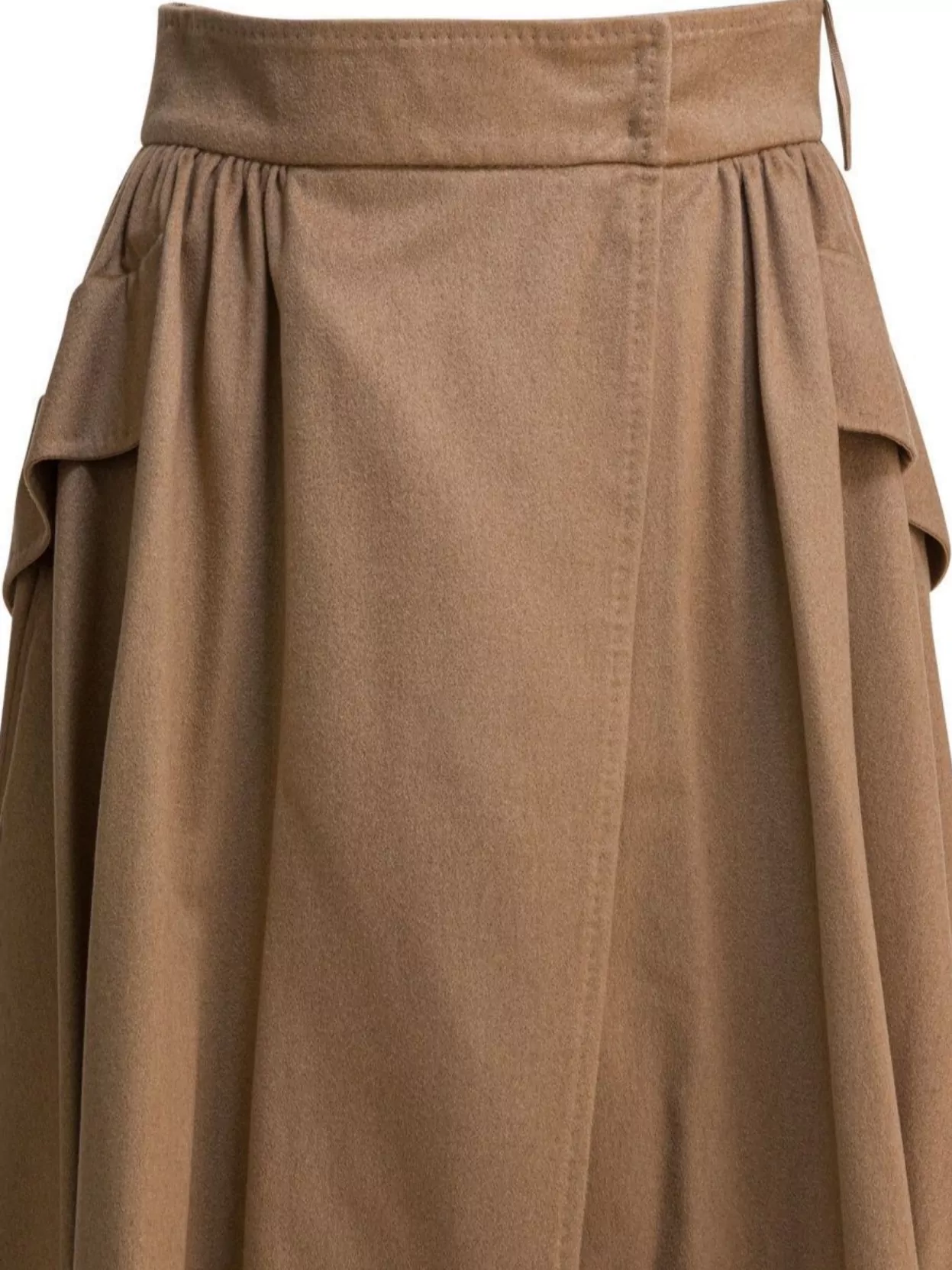 Max Mara High Waist Pleated Midi Wrap Skirt In Brown
