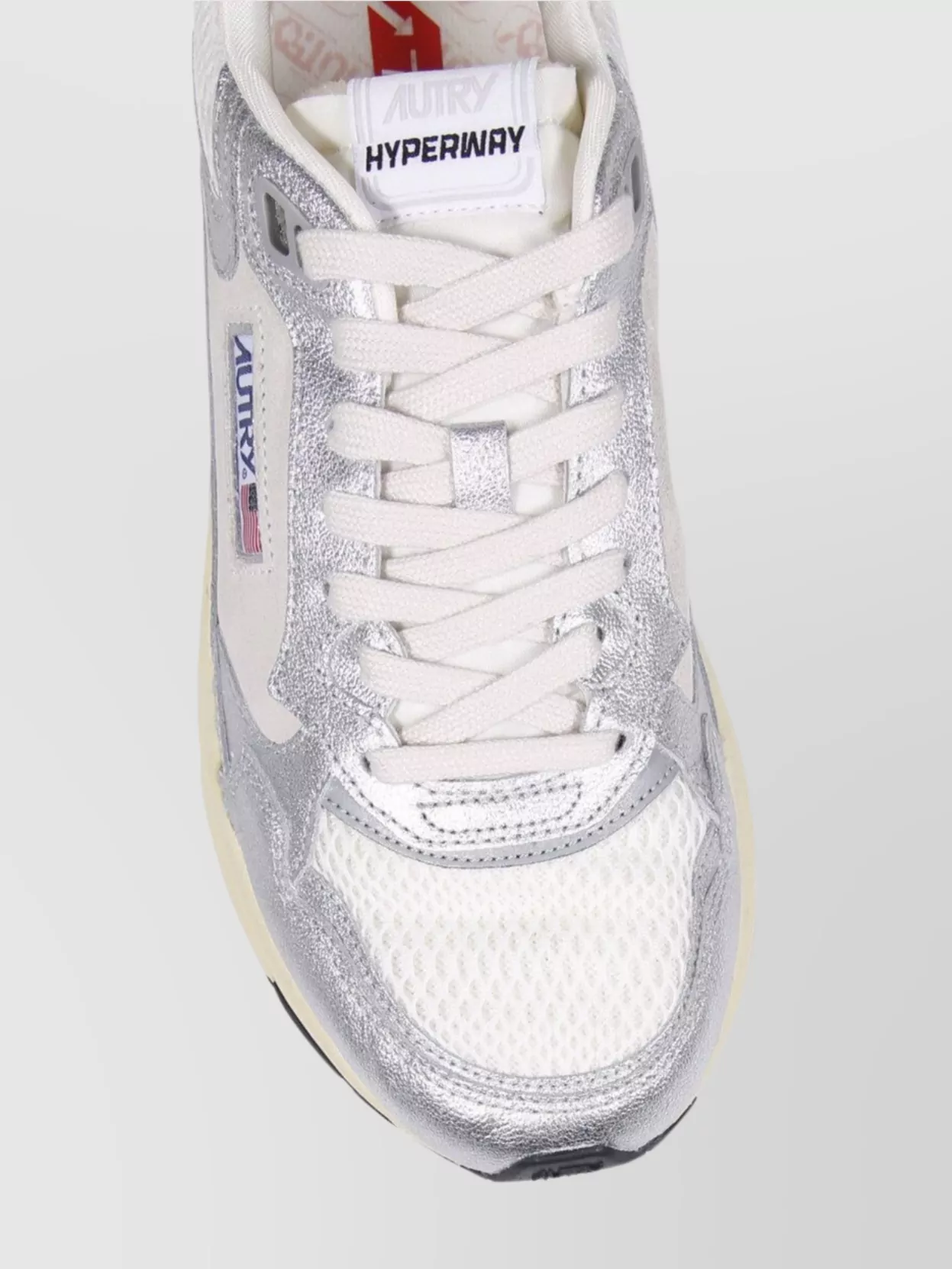 Autry Low Top Sneaker With Contrast Sole And Mesh Panels In Red