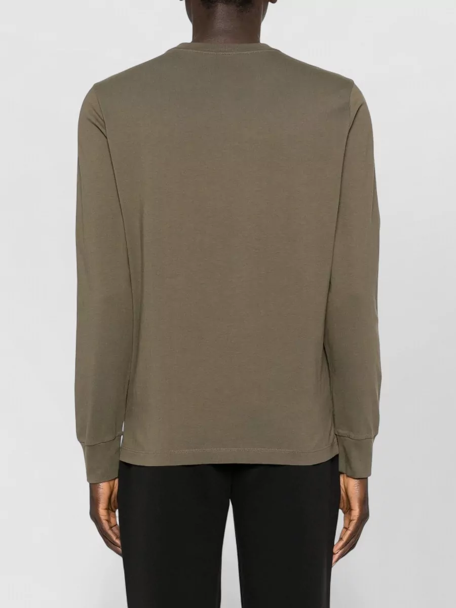 Moncler Long Sleeve Cotton Logo Crewneck T Shirt