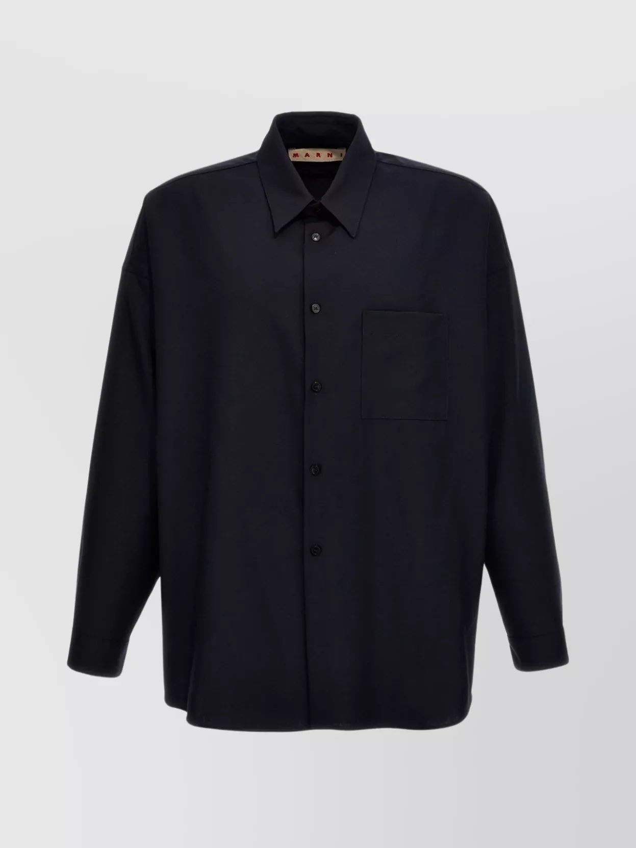 Shop Marni Shirt Wool Collar Button-down