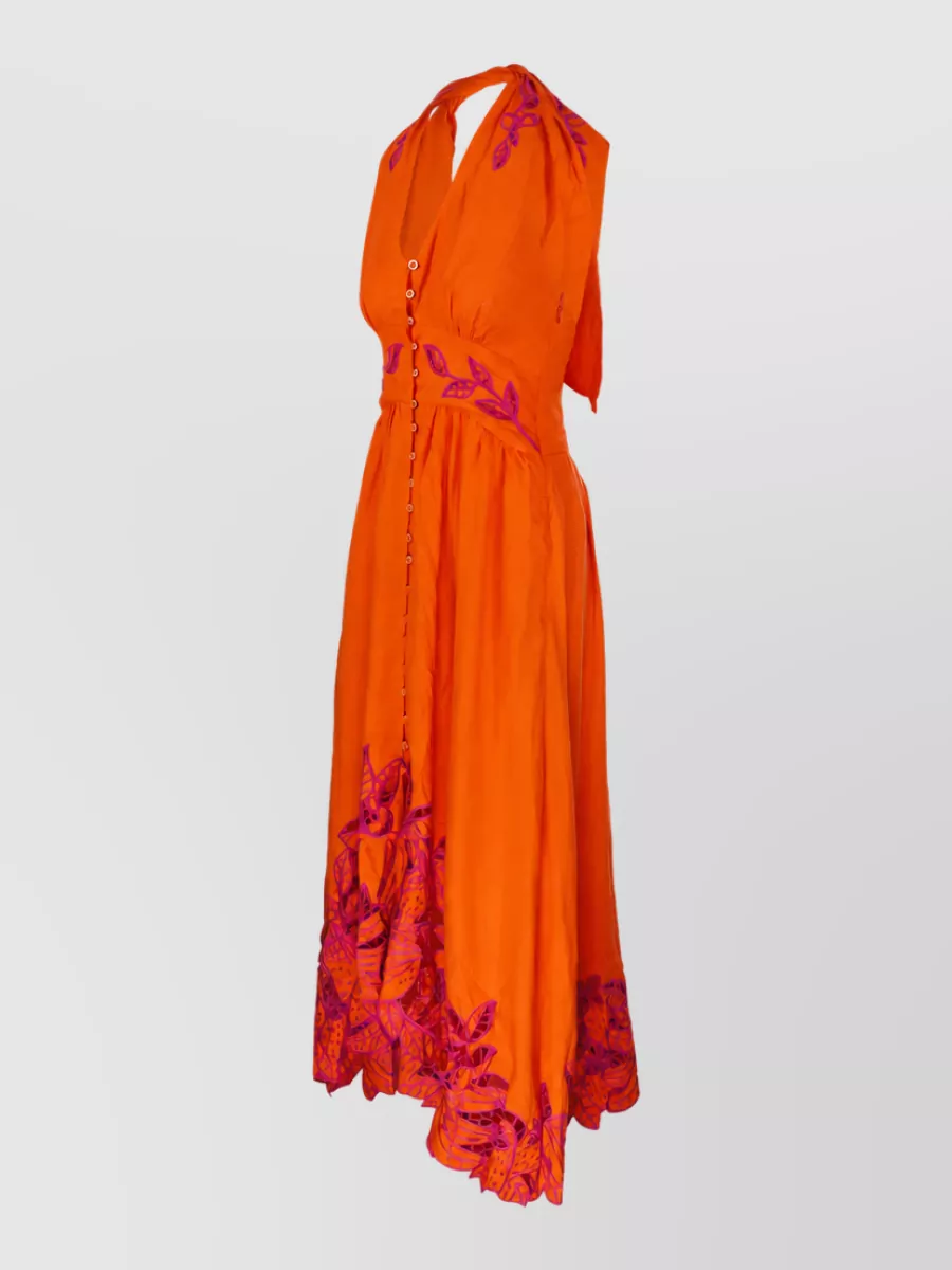 Farm Rio Linen Buttoned Maxi Dress