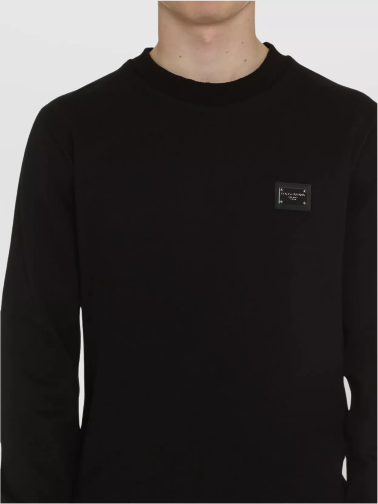 Dolce&Gabbana Cotton Crew-Neck Sweatshirt With Ribbed Finish
