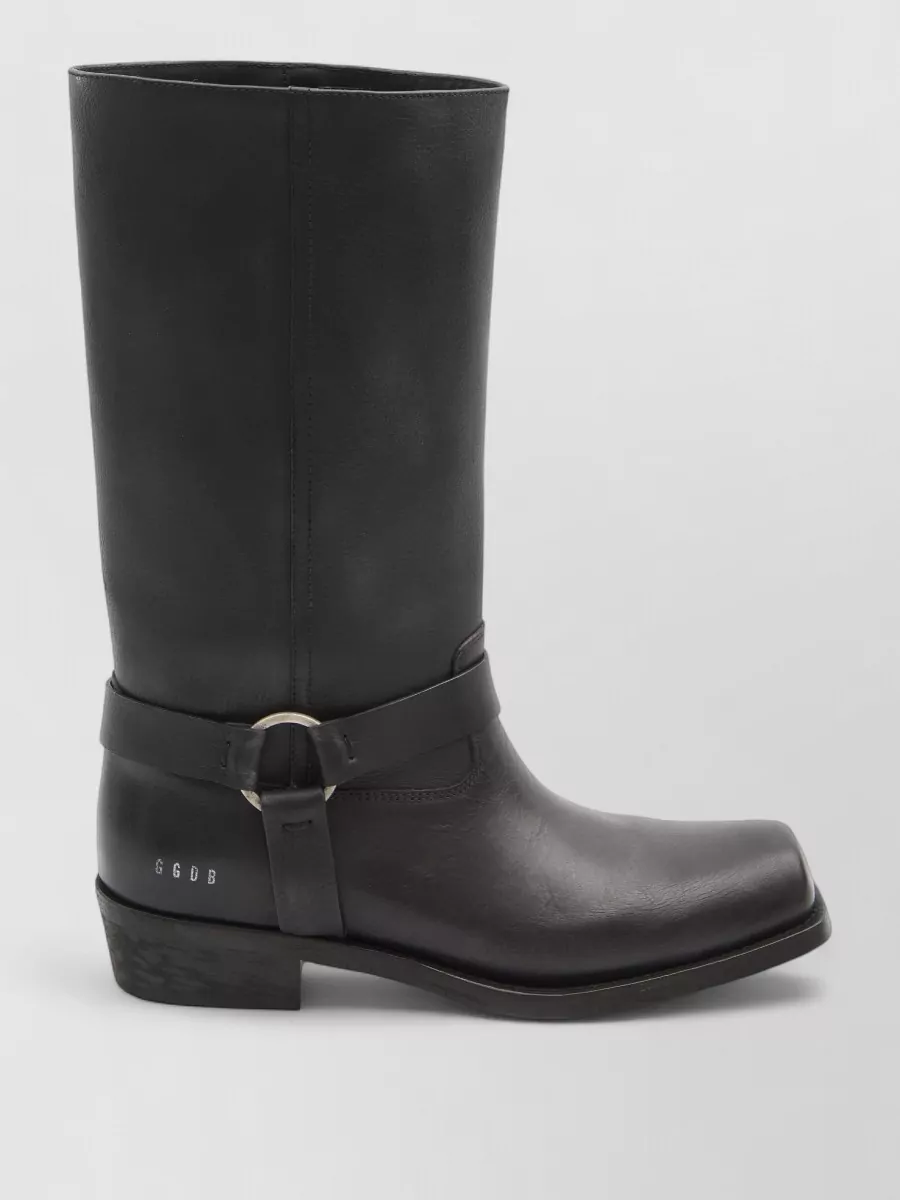 Golden Goose Leather Calf-Length Biker Boots