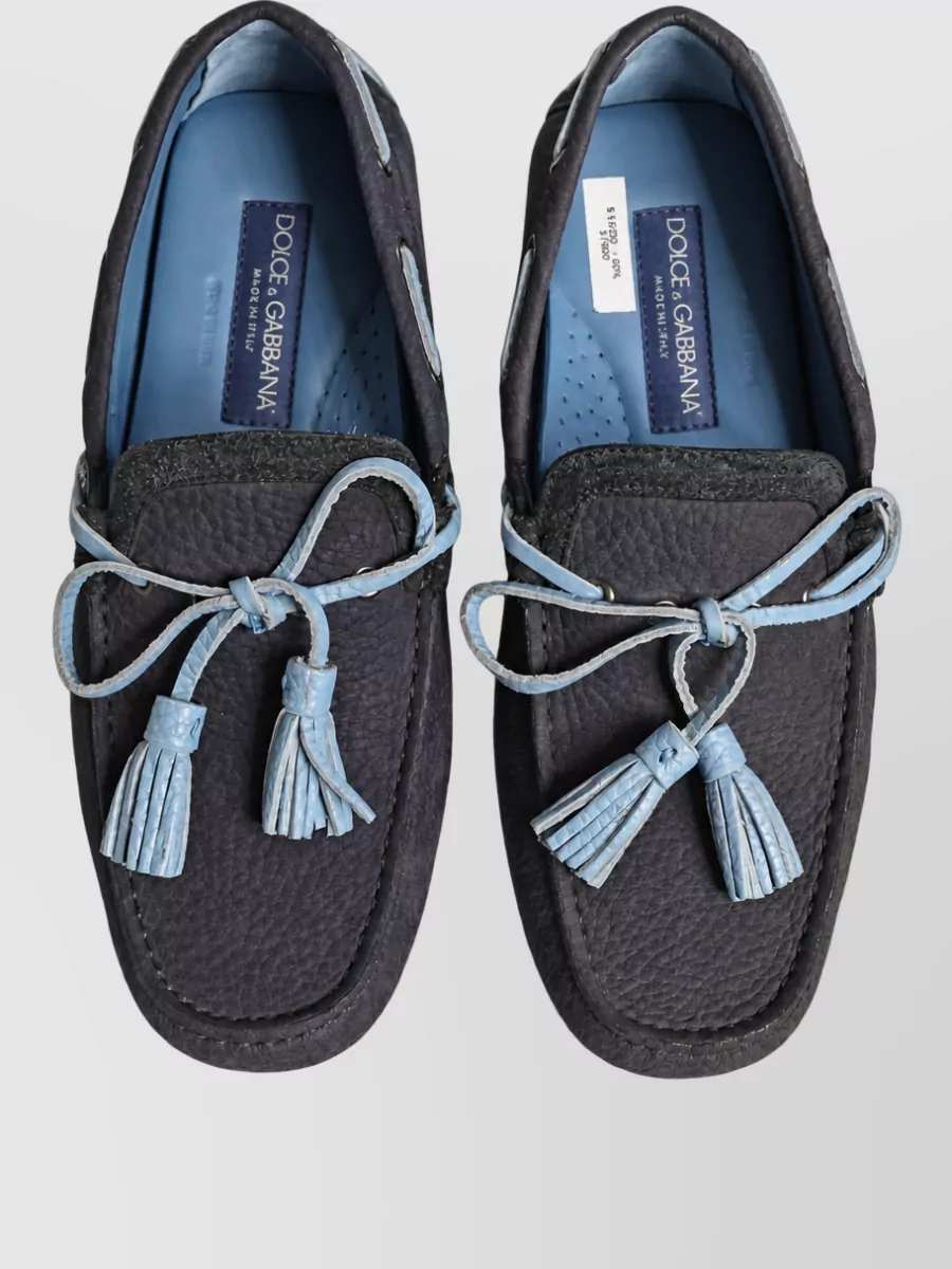 Dolce&Gabbana Suede Leather Tassel Boat Shoes
