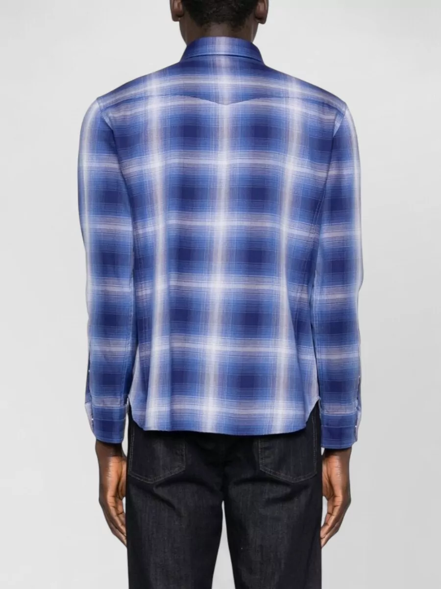 Tom Ford Checked Cotton Shirt Button Down Collar