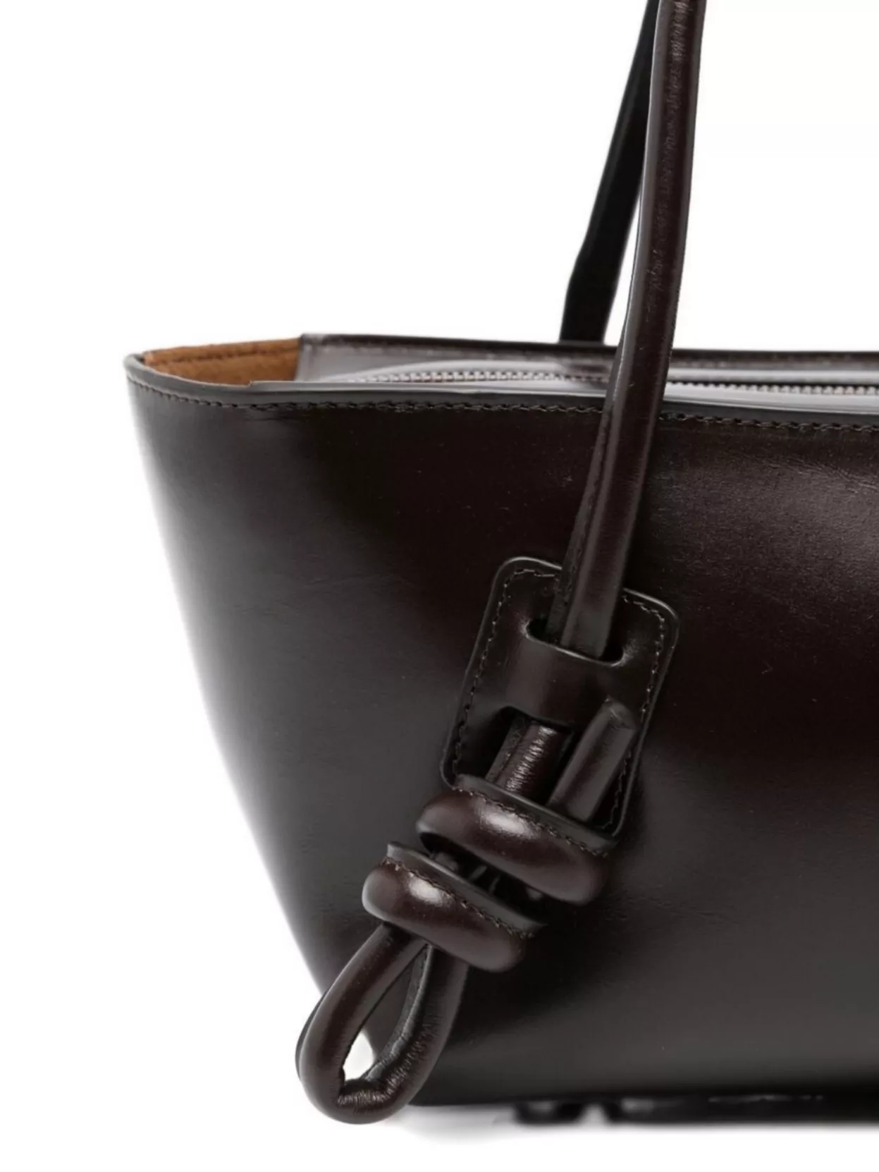 Hereu Calf Leather Shoulder Bag With Knotted Handles