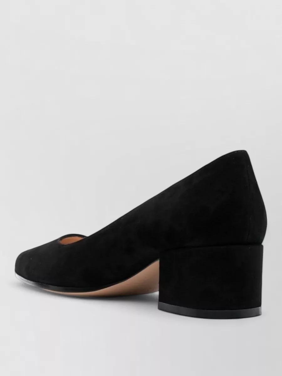 Gianvito Rossi Suede Leather Block Heel Pumps