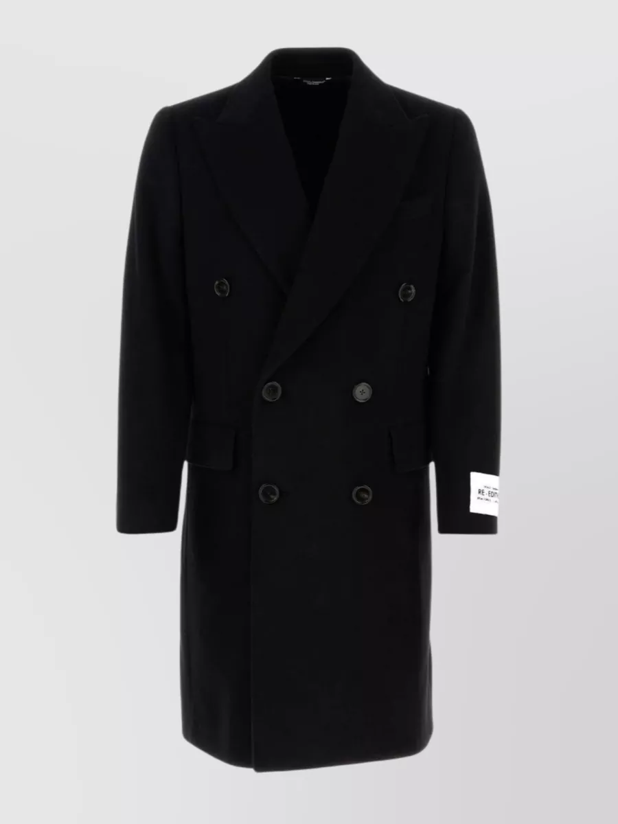 Shop Dolce & Gabbana Sophisticated Wool Blend Coat In Black