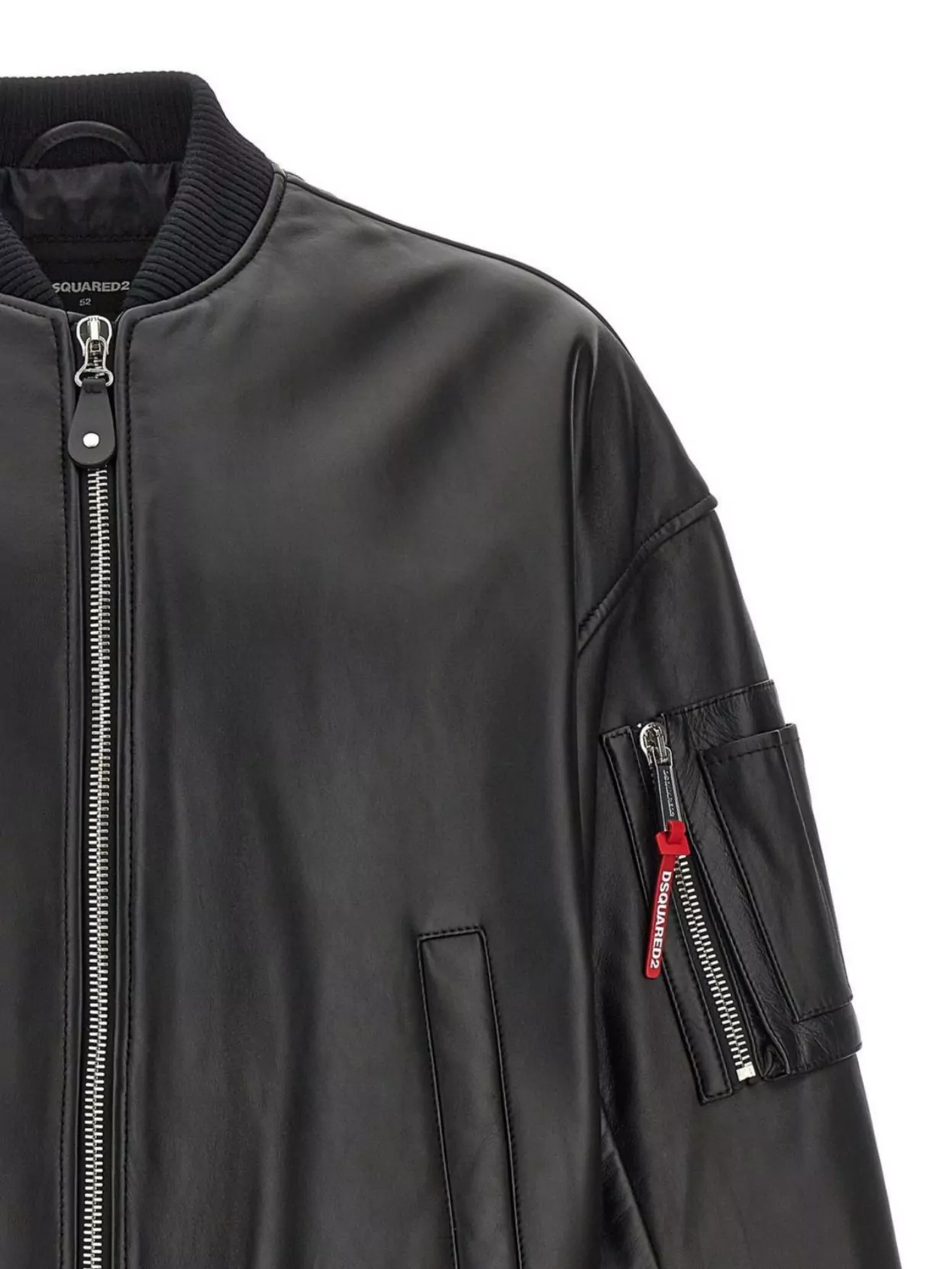 Dsquared2 Ribbed Cuffs And Hem Jacket With Pockets In Black