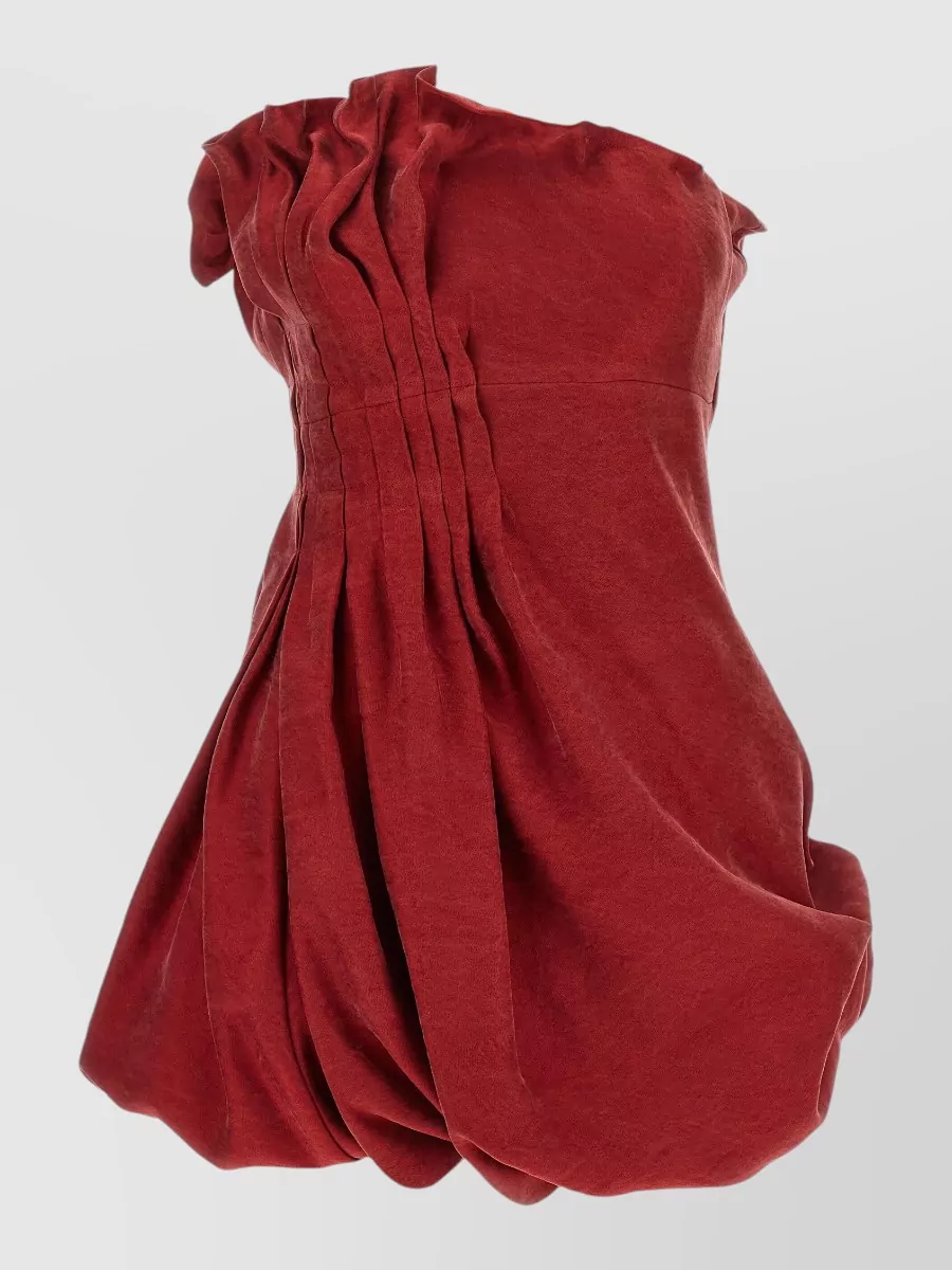 Magda Butrym silk asymmetric pleated mini dress