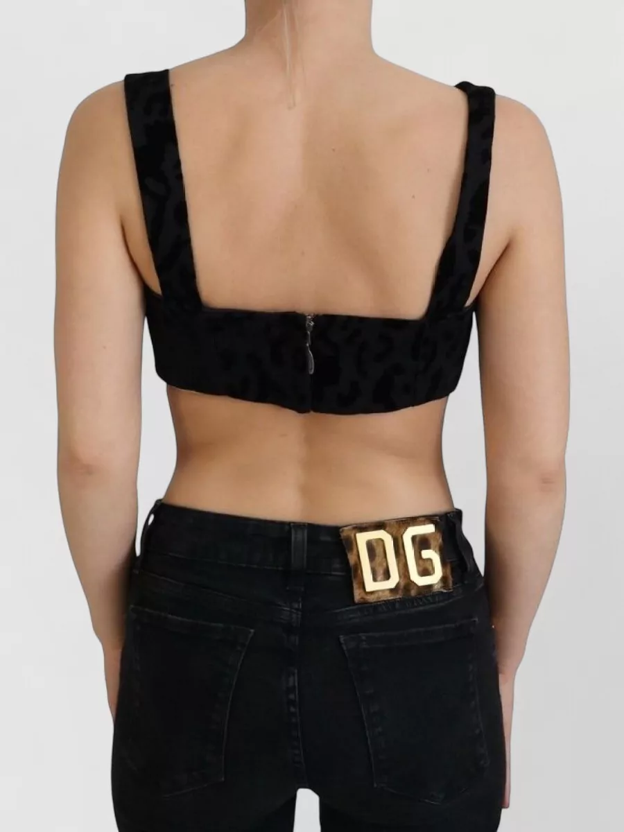 Dolce&Gabbana Leopard-Print Cropped Bustier Top