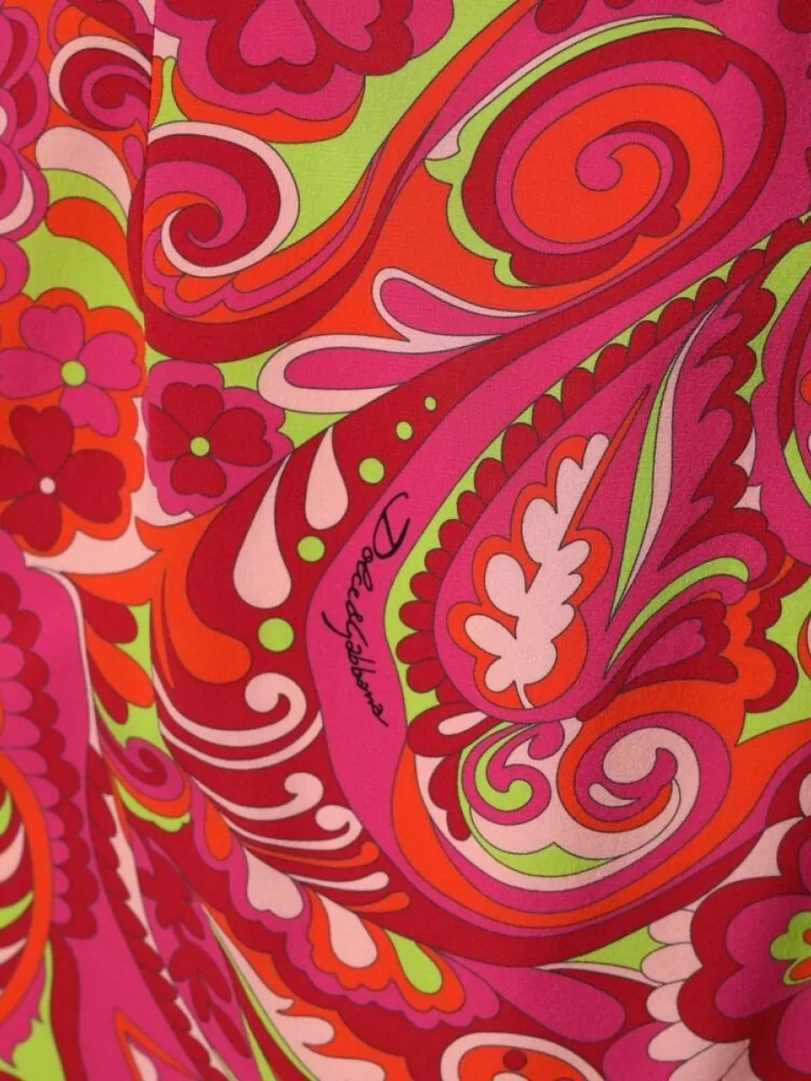Dolce&Gabbana Silk Floral Print Midi Dress