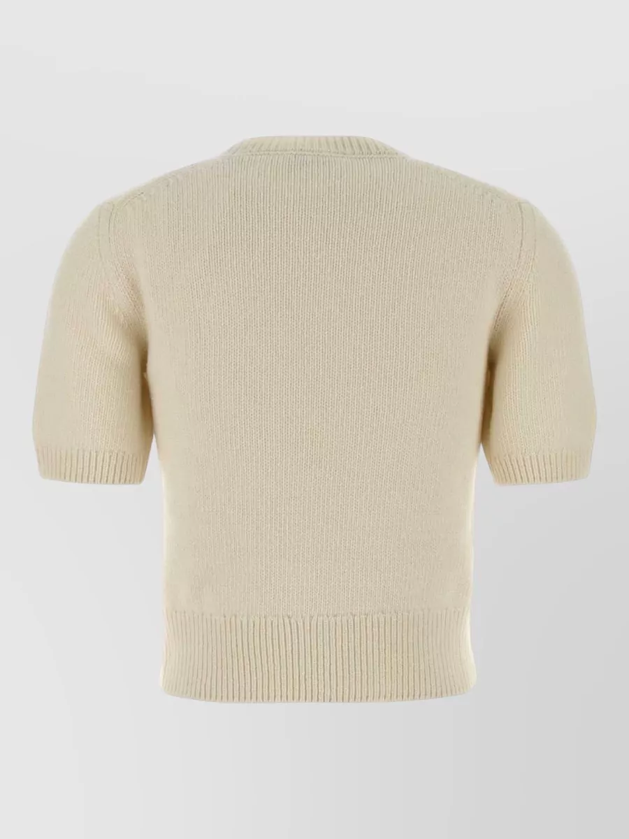 Burberry Wool Blend Sweater Crew Neck Graphic In Neutral