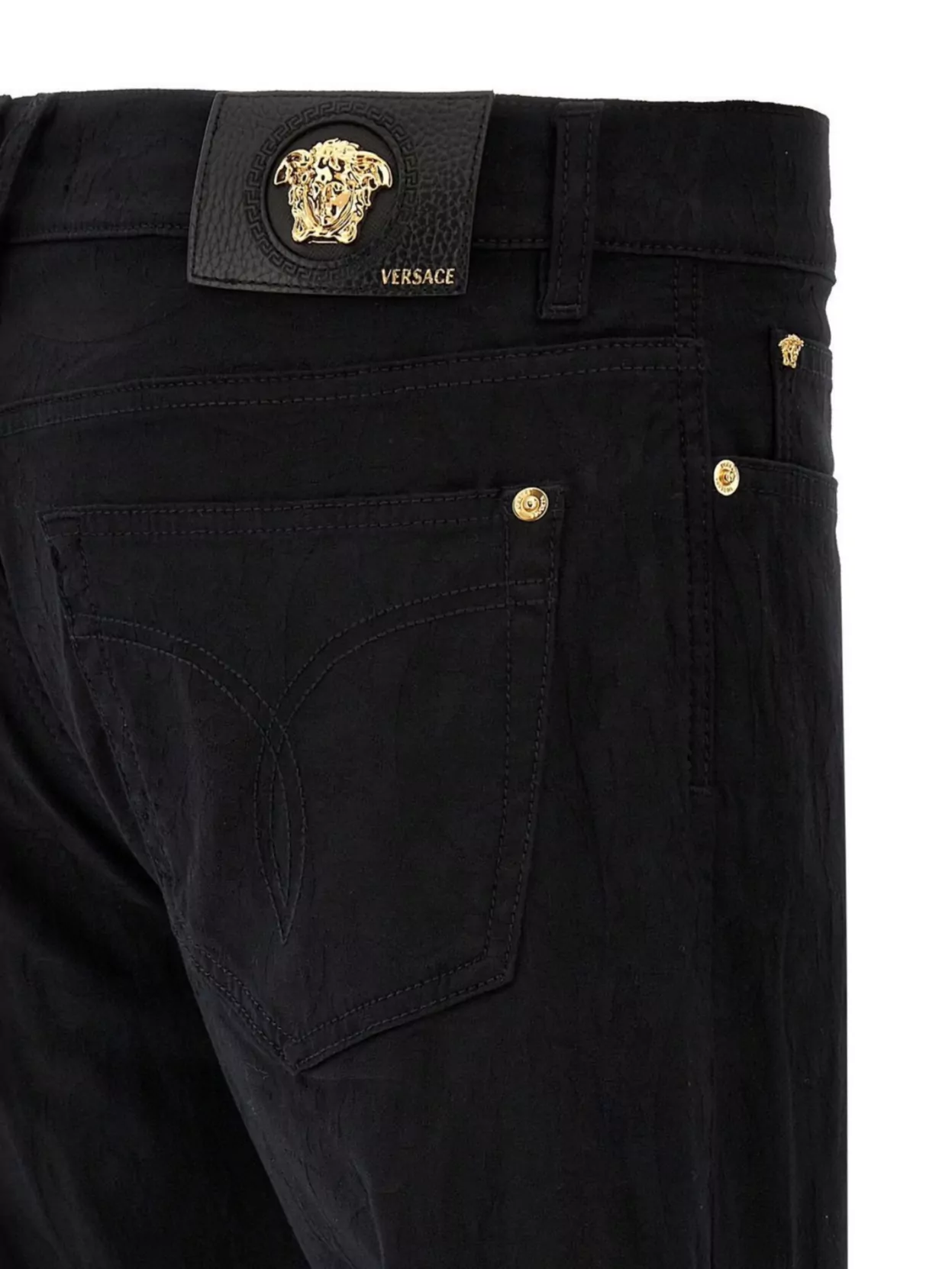 Versace 'Baroque' Trousers Featuring Gold-Tone Hardware