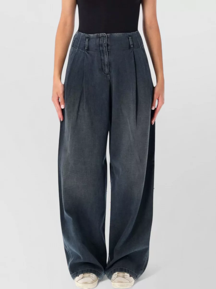 Golden Goose Denim high-rise pleated wide-leg jeans