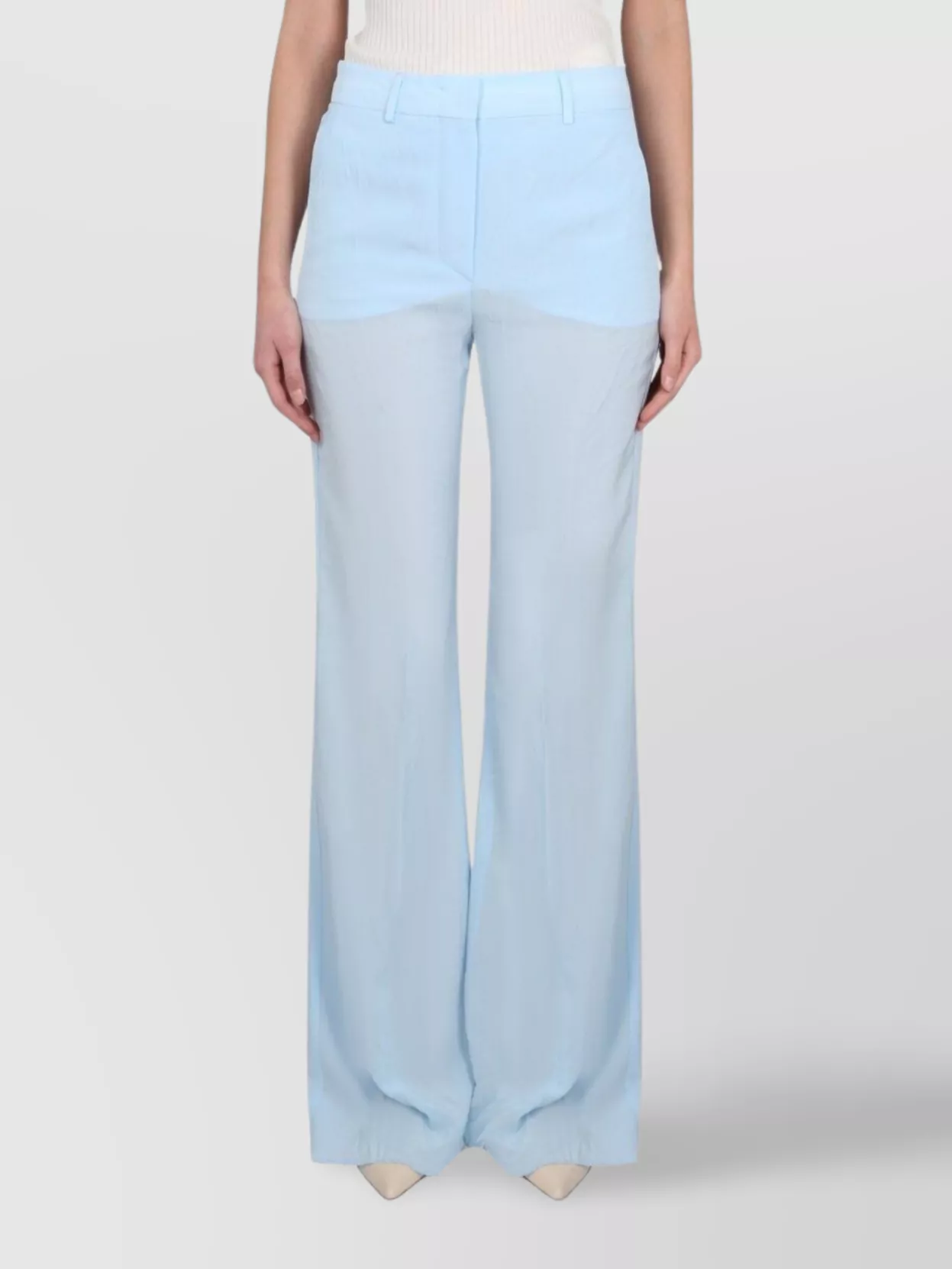 Max Mara Wide Leg Trousers Belt Loops In Multi