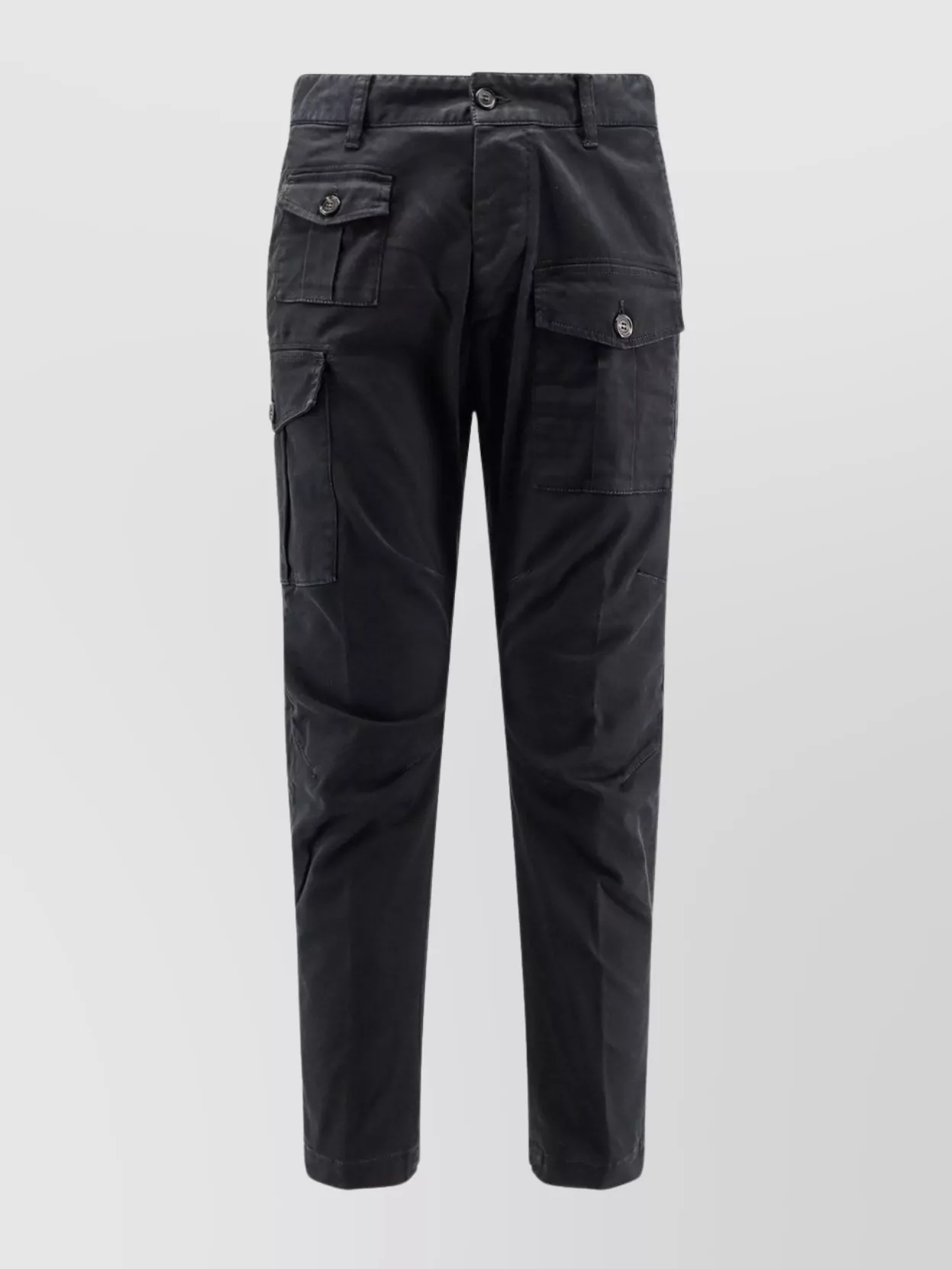Dsquared2 Cotton Cargo Pant Trousers With Multiple Pockets In Black